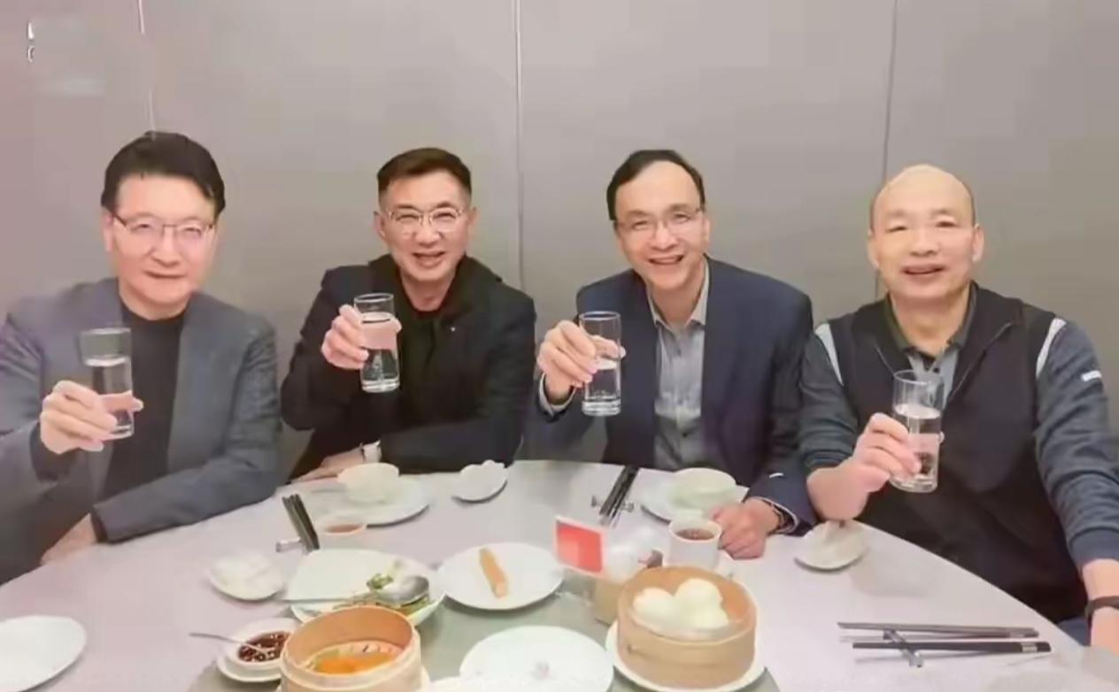 “物以类聚”用在台湾国民党里的这四个人身上感觉挺合适的，“亲美派”聚会玩的就是“