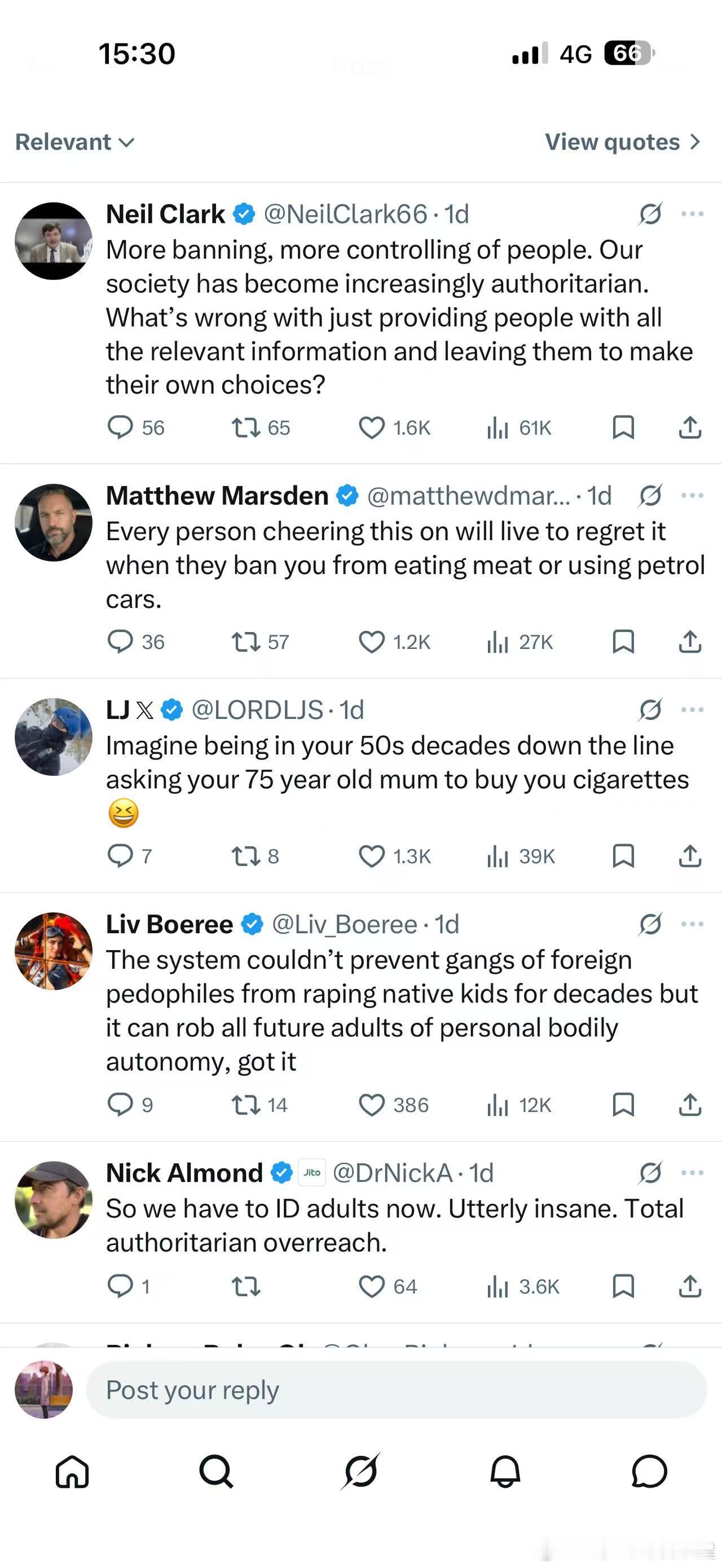 英国那个🚬法案，X上面英国网友炸锅，纷纷喷英国政府重返1984，管的太宽，网友