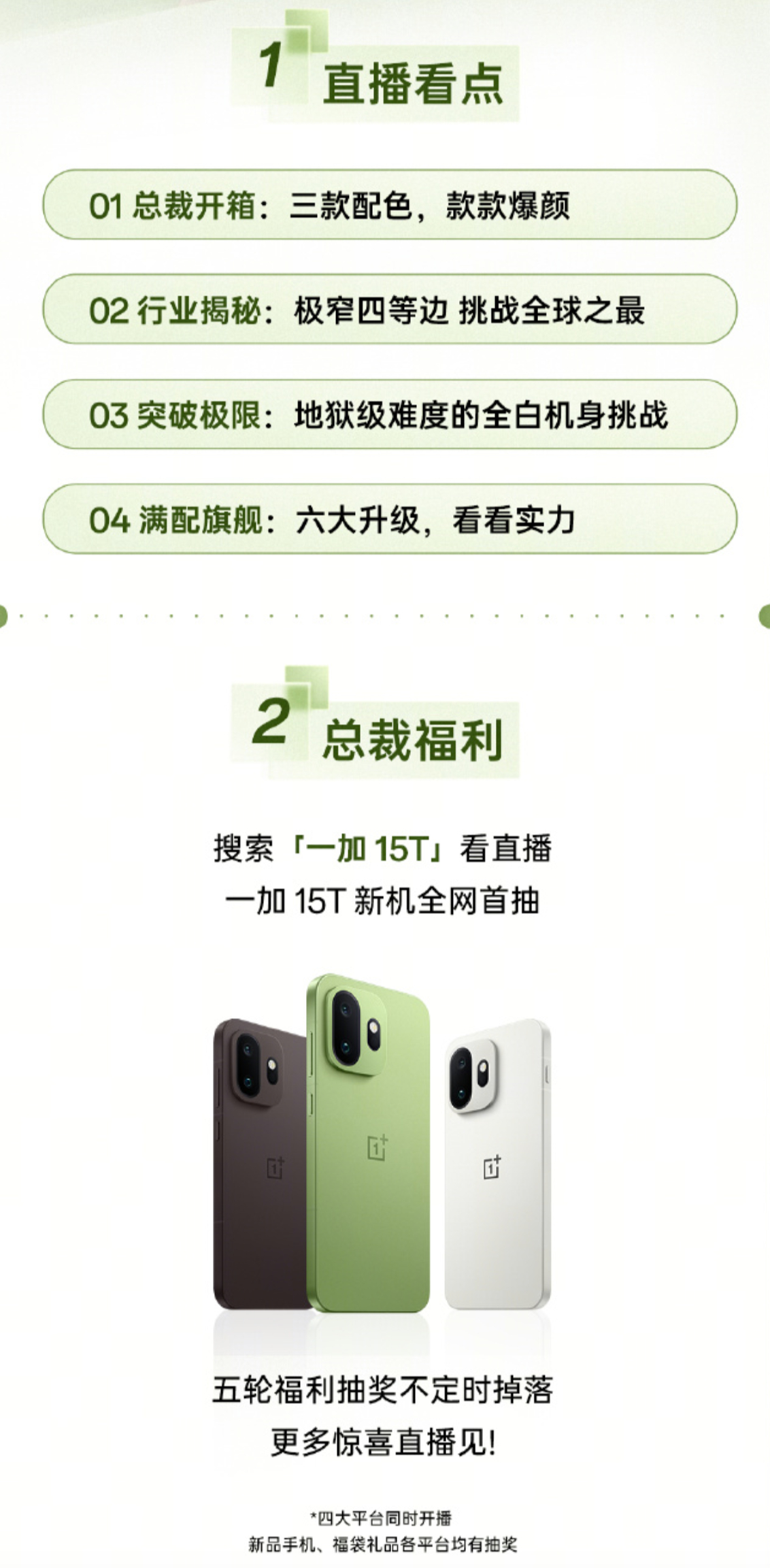 今晚7点，有空的记得蹲一下加加15T的总裁开箱直播间。四大平台同步开播，据说都有