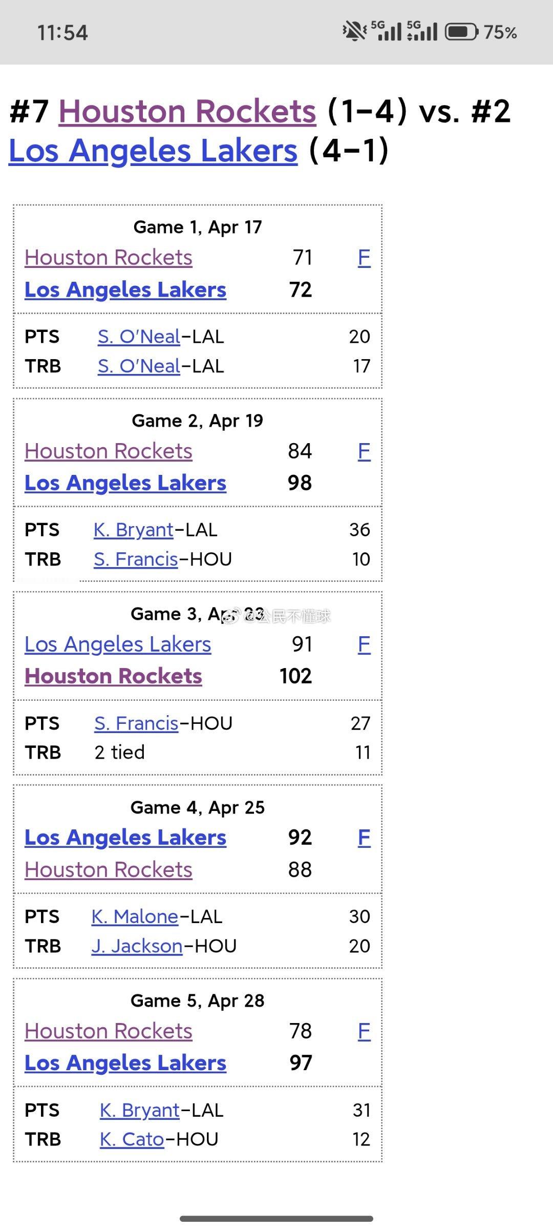 04季后赛的火湖，这都什么比分…休斯顿火箭nba吐槽大会