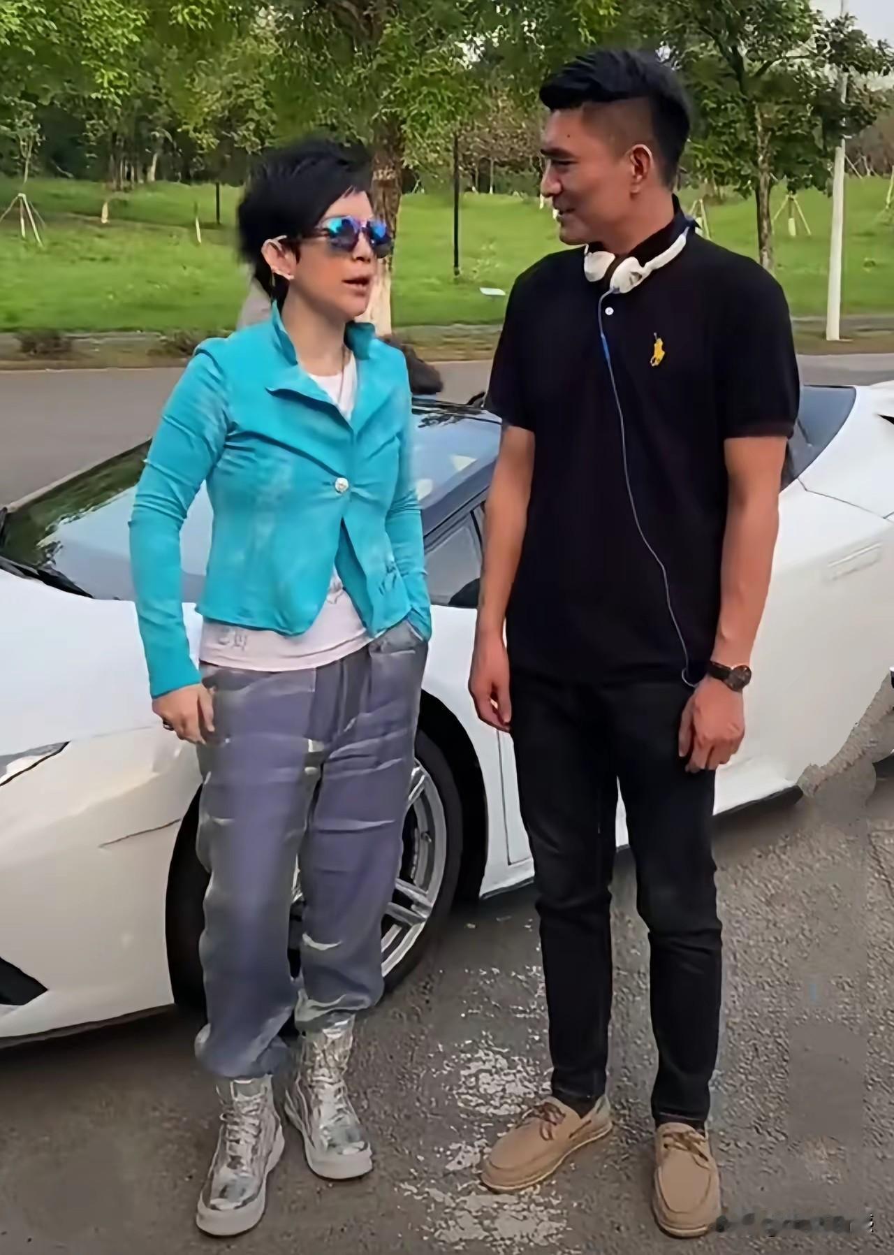 潘美辰现在已经这么老了吗？由于戴着墨镜，看不清面容，真不敢断定到底是不是潘美辰，