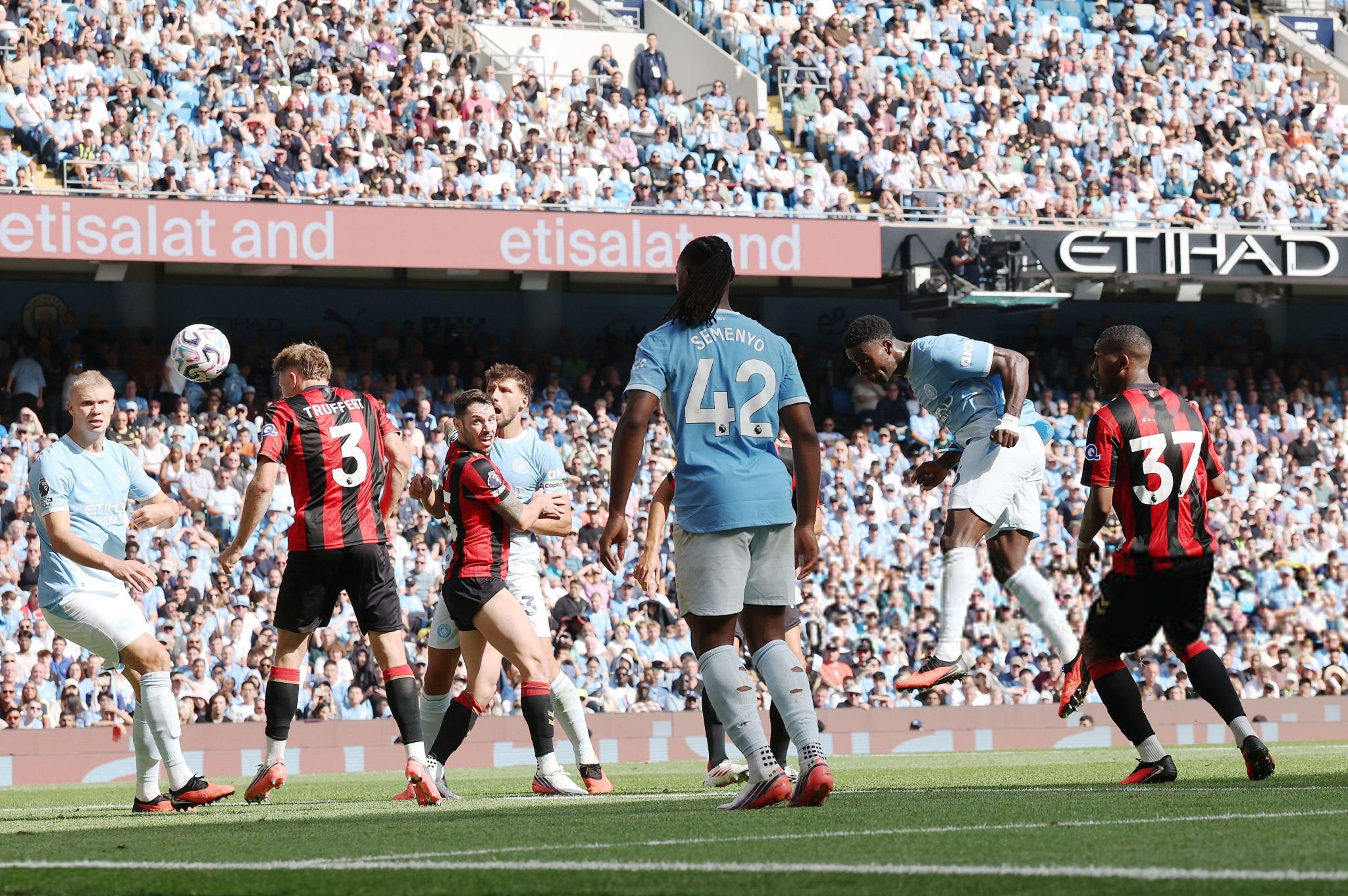 曼城2比1伯恩茅斯Jack Grealish 