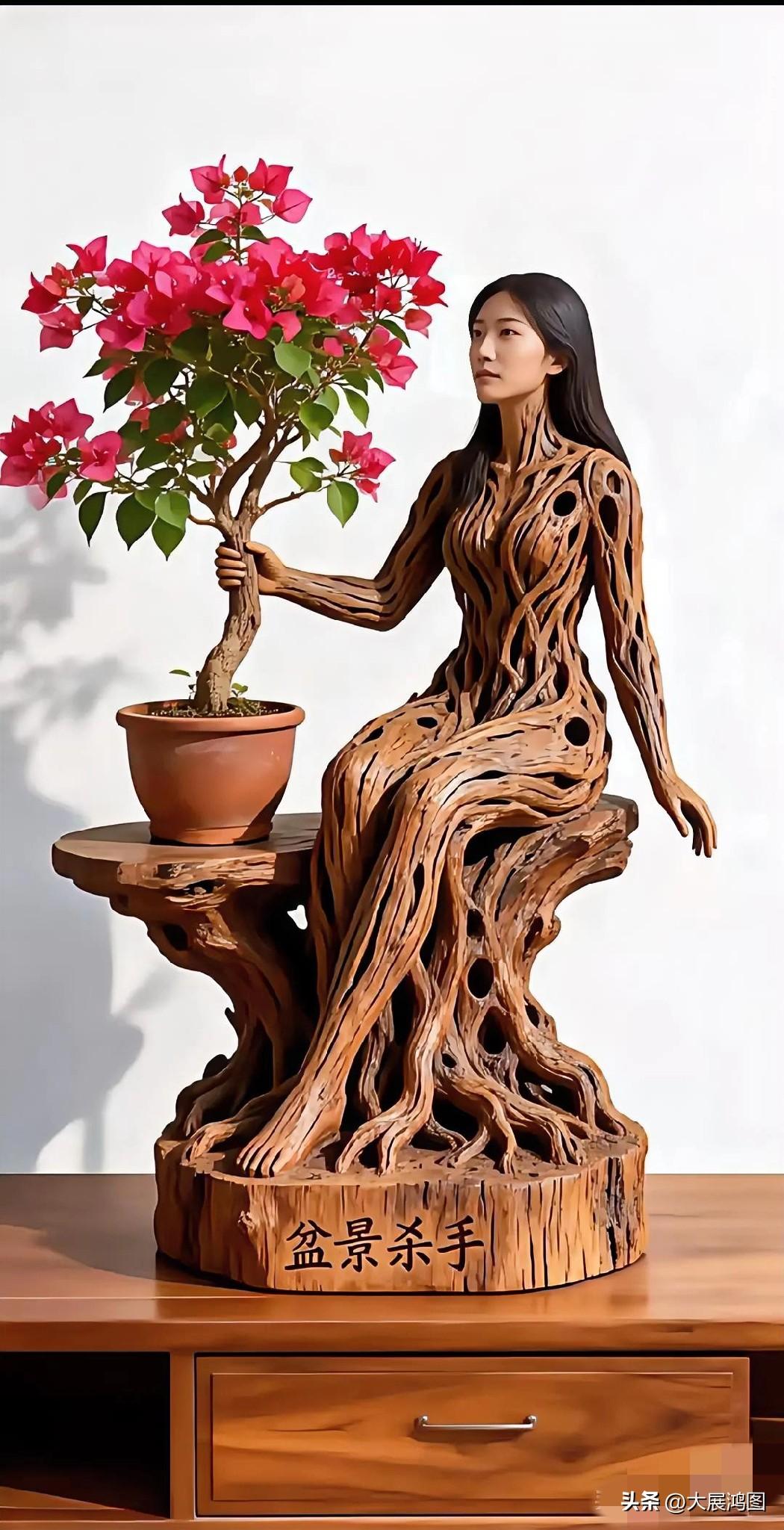 自然与艺术精妙融合，树人盆景，惊艳双眸！🌳🎨🌸时尚艺术盆景 园林花木盆景 