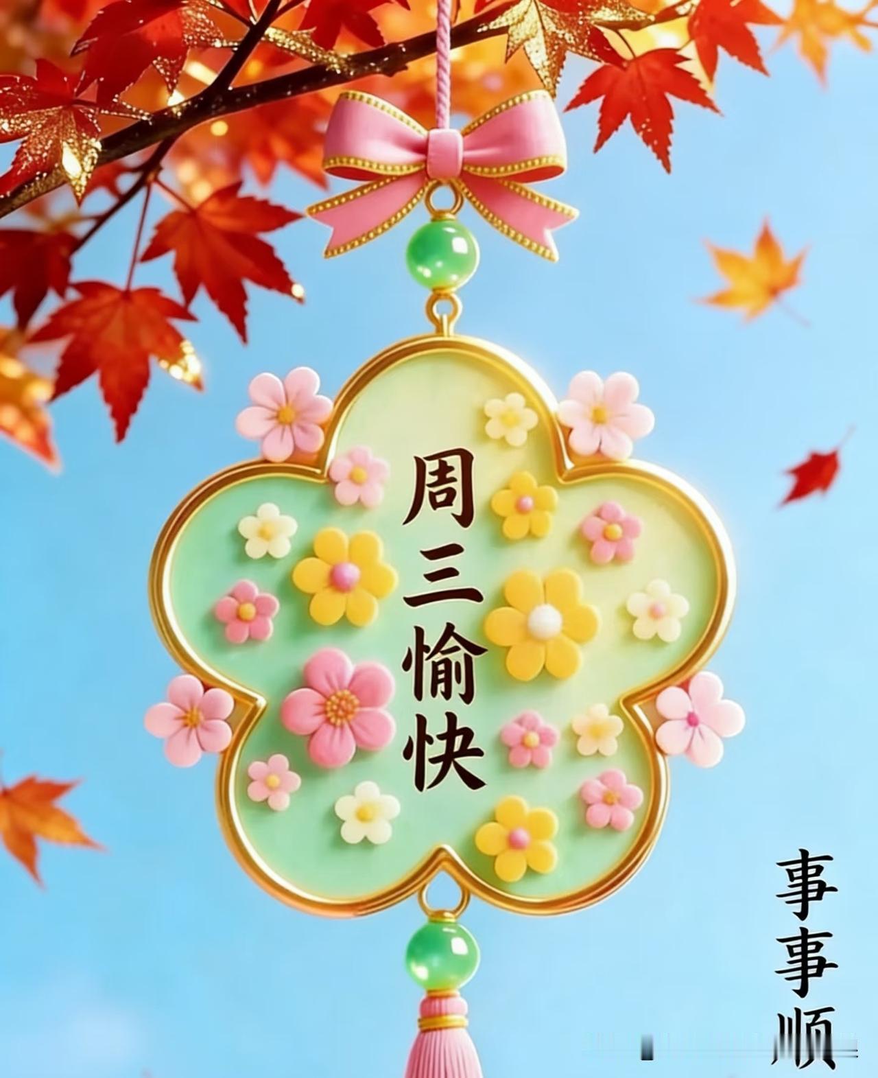 早上好，秋日渐凉，保重身体。周中休整一下，不要被生活的压力压垮。愿工作顺顺利利，