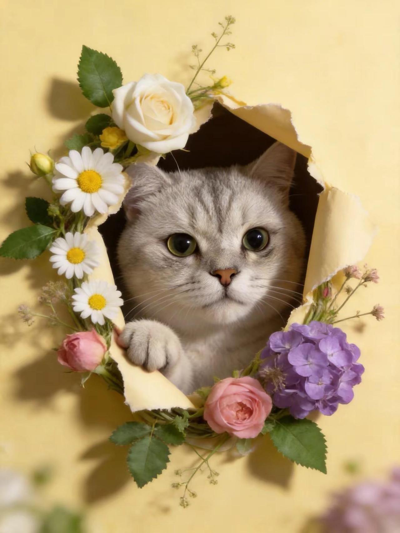 AI超现实花卉风 随变ai随便玩 小猫咪：小猫有小猫的活法 晒晒我家的摆烂小猫