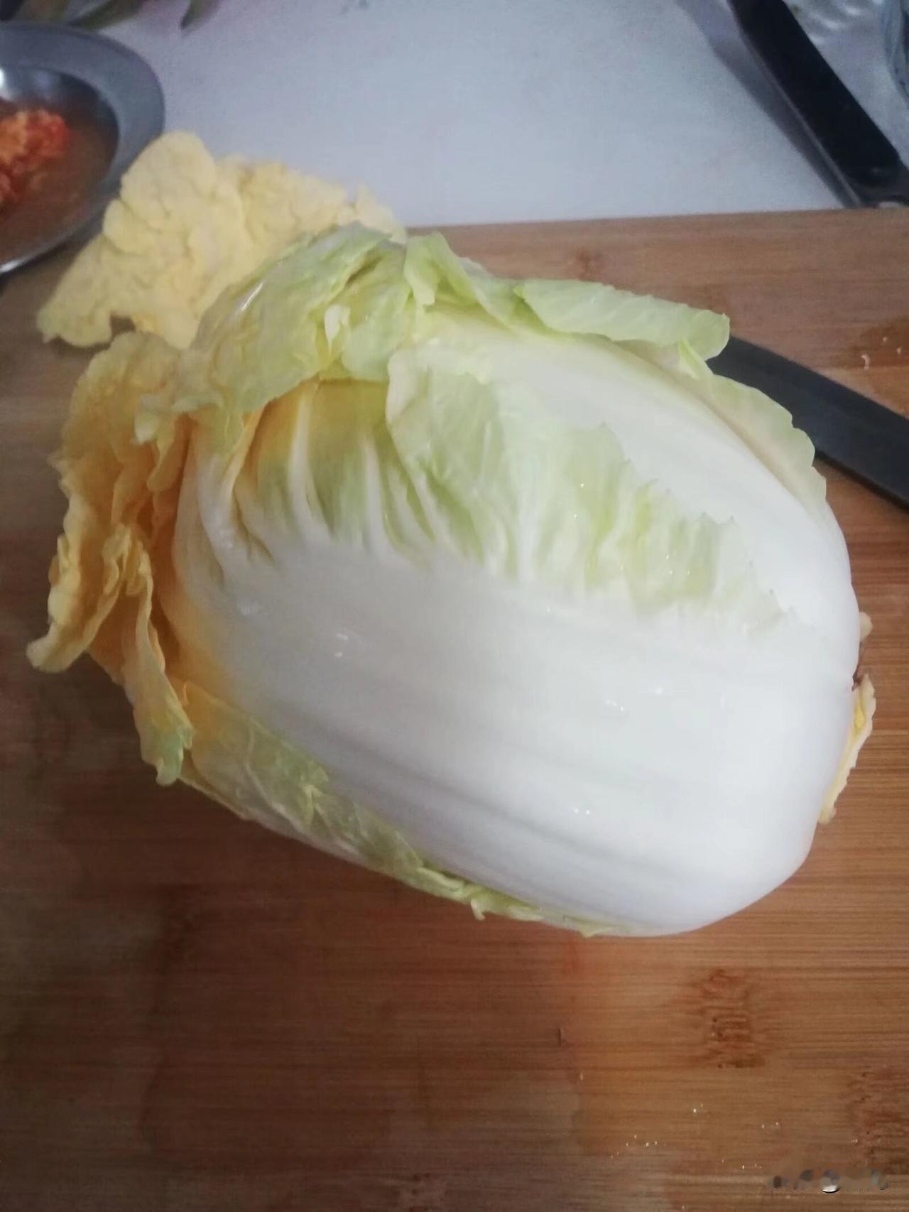 奶奶不让我买白菜
给我捎来一编织袋白菜
我今天准备白菜豆腐
一打开就失色了
是我