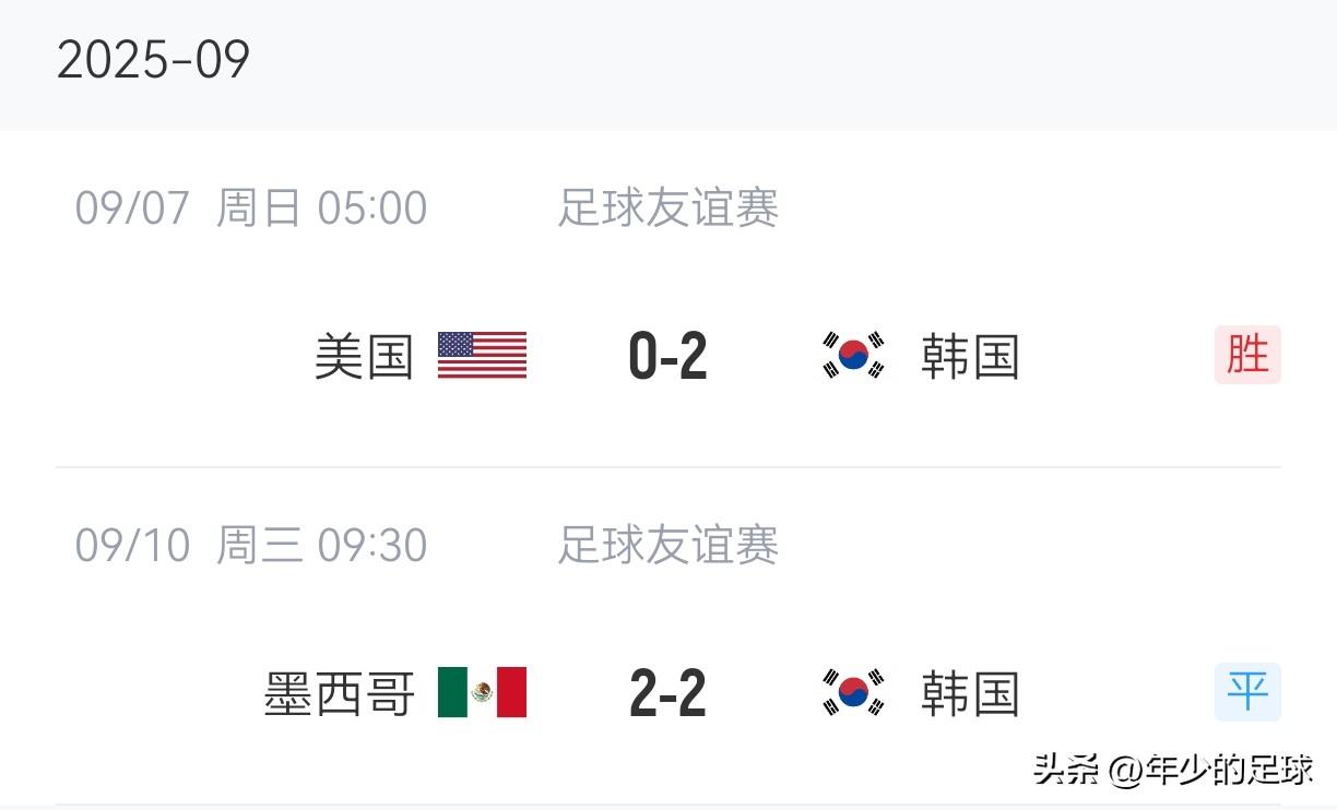 国际比赛日，日本韩国都分别与美国，墨西哥进行了友谊赛。日本队居然一球未进，先是客