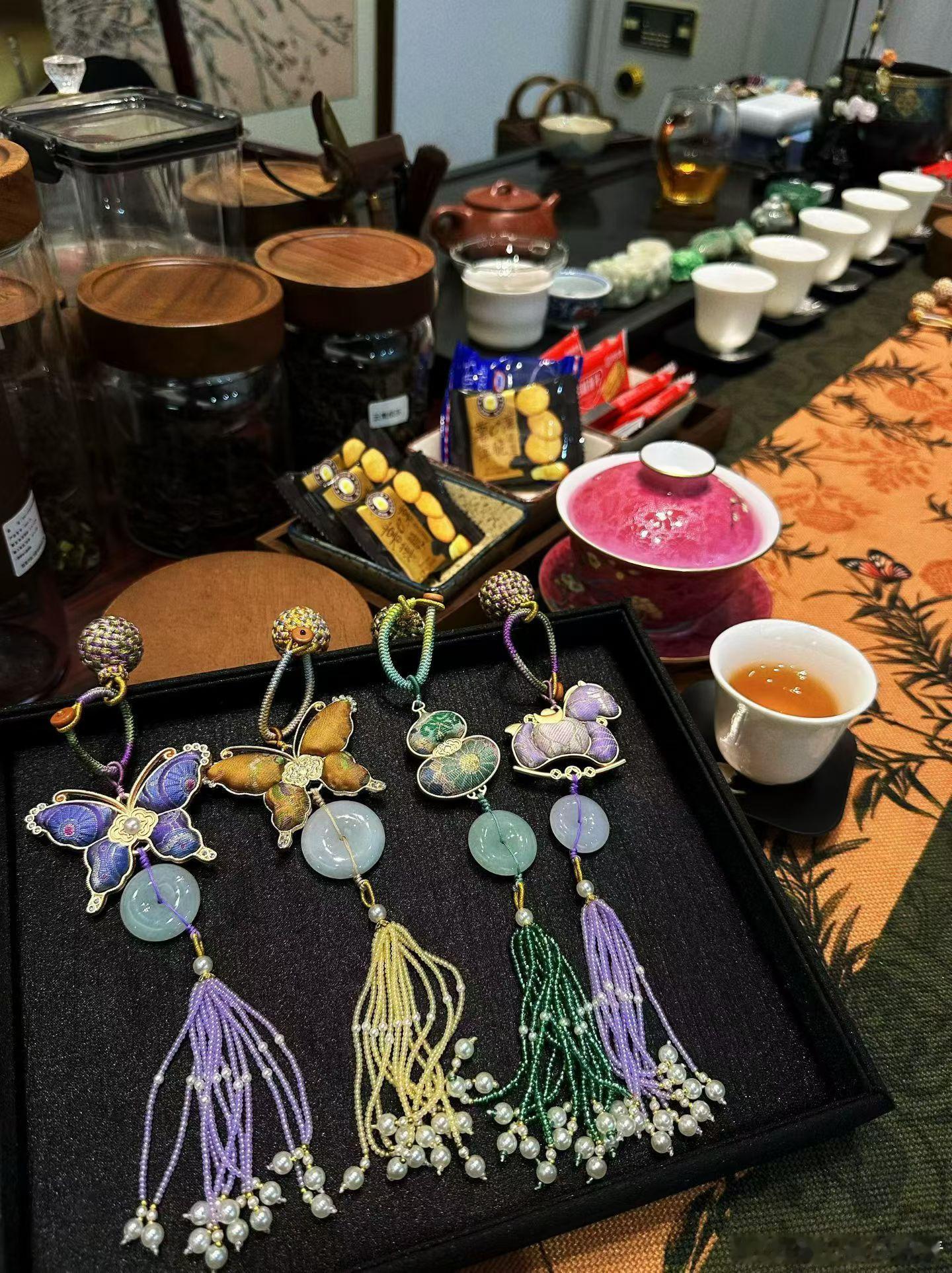 🌿非遗～手工宋锦翡翠平安扣车挂～包挂 