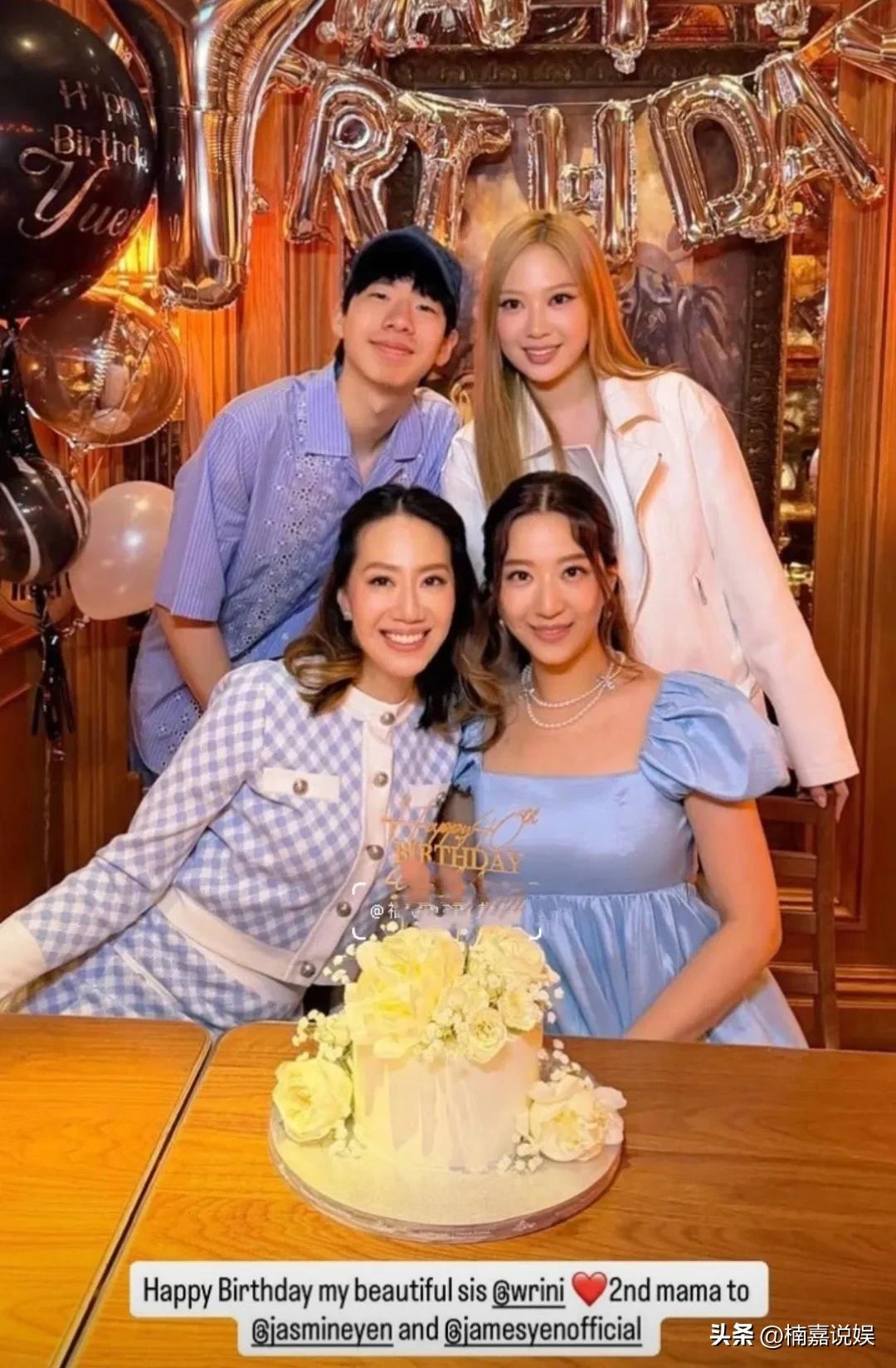 汪诗诗带着一对儿女为妹妹汪圆圆庆生，同父同母的两个孩子，外貌相差好远啊！
甄子丹