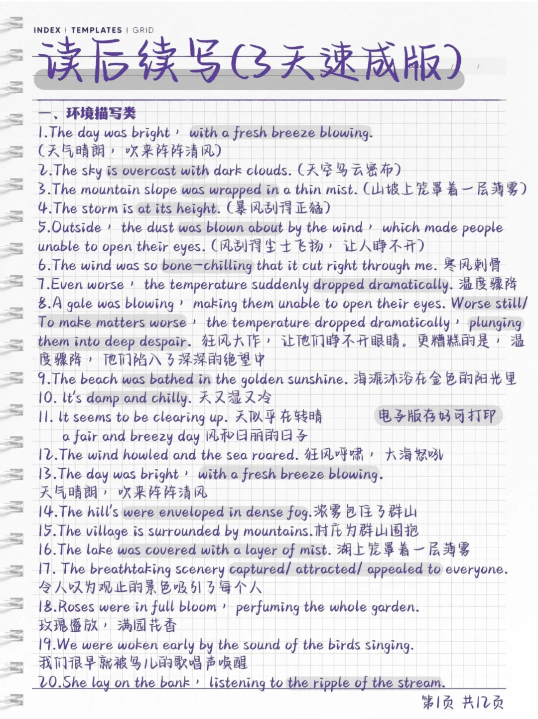 读后续写（3天速成版）！！！直接套用！