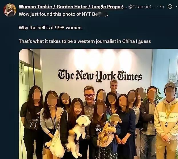 突然刷到一张照片，心里莫名一紧。《纽约时报》驻中国大熊猫保护项目的团队里，13个