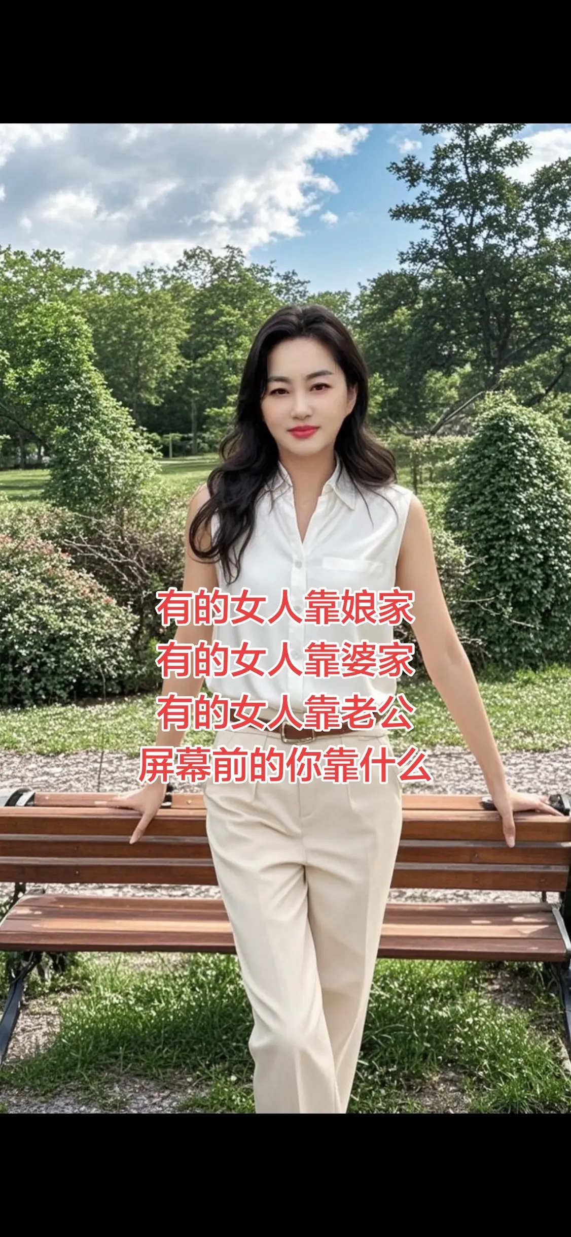 休闲优美风  公园清新穿搭
