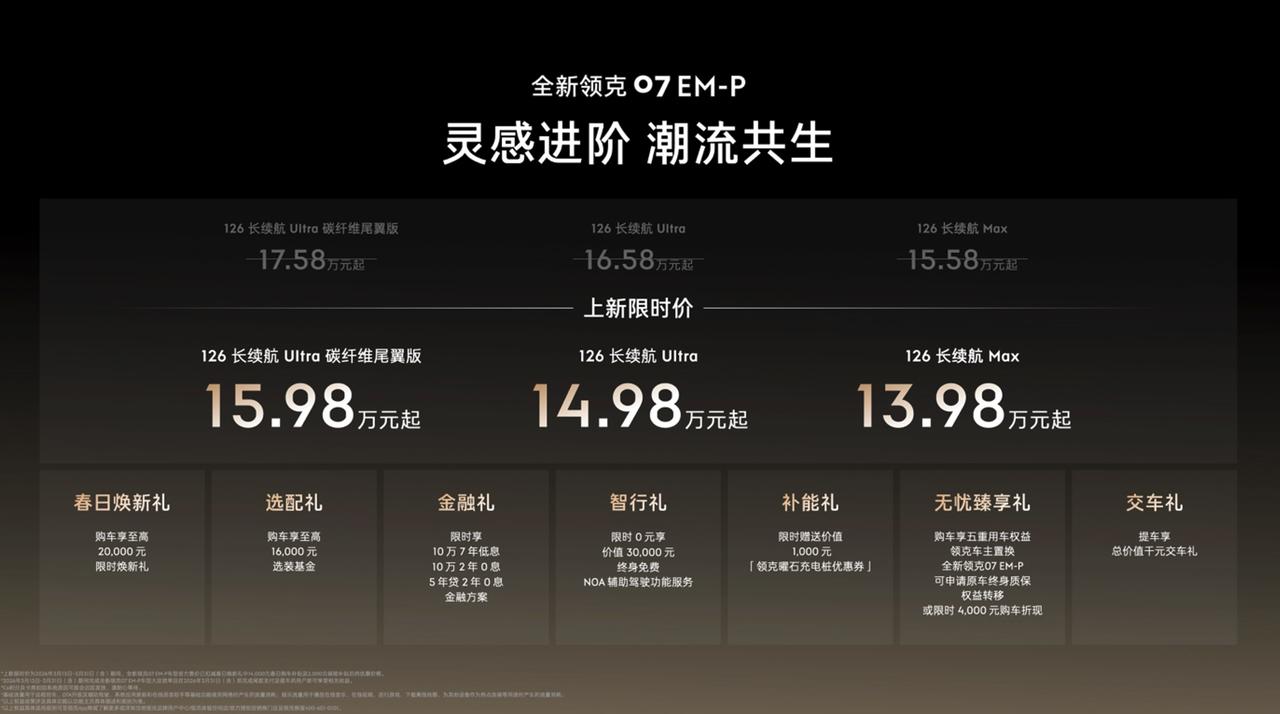 这才是领克该有的样子. 全新领克07 EM-P碳纤维尾翼版上新, 一句话:真碳纤