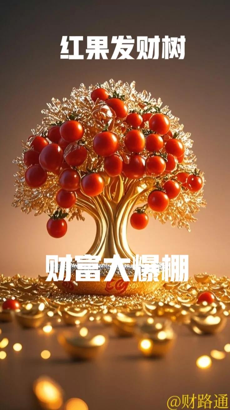 红果发财树，见者真有福，接好您发财，平安吉祥，幸福安康，红红火火，财运旺旺旺，财