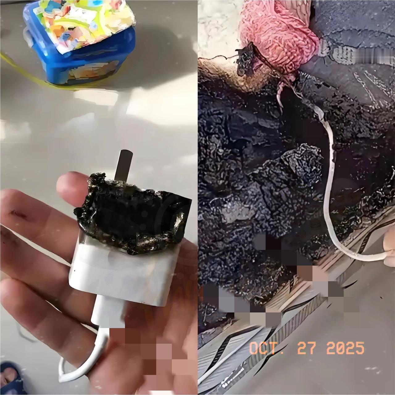 说个让人后背发凉的事：成都一户人就忘拔个充电器，一两分钟火苗窜上天花板，家直接烧
