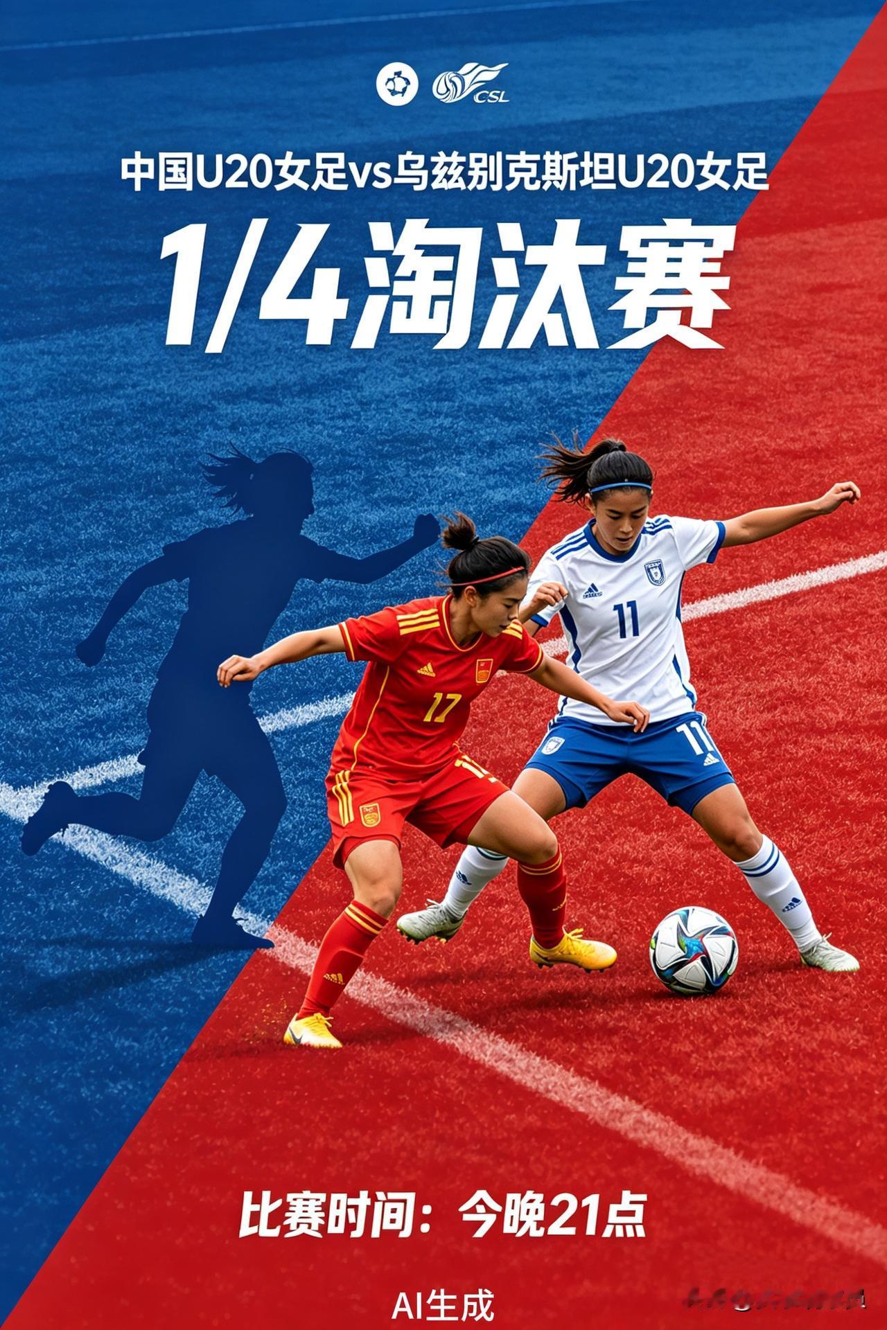 ▲今晚21:00，中国U20女足VS乌兹别克斯坦U20女足，这是U20女足亚洲杯