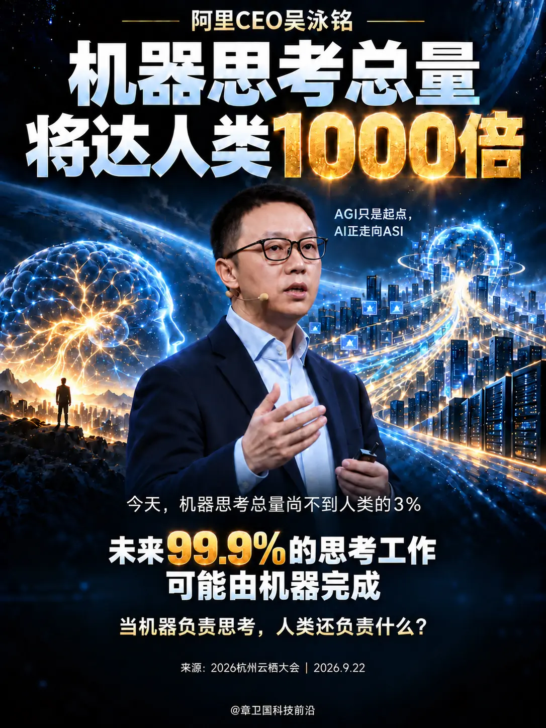 机器思考将达人类1000倍。当机器负责99.9%的思考，人类还负责什么？