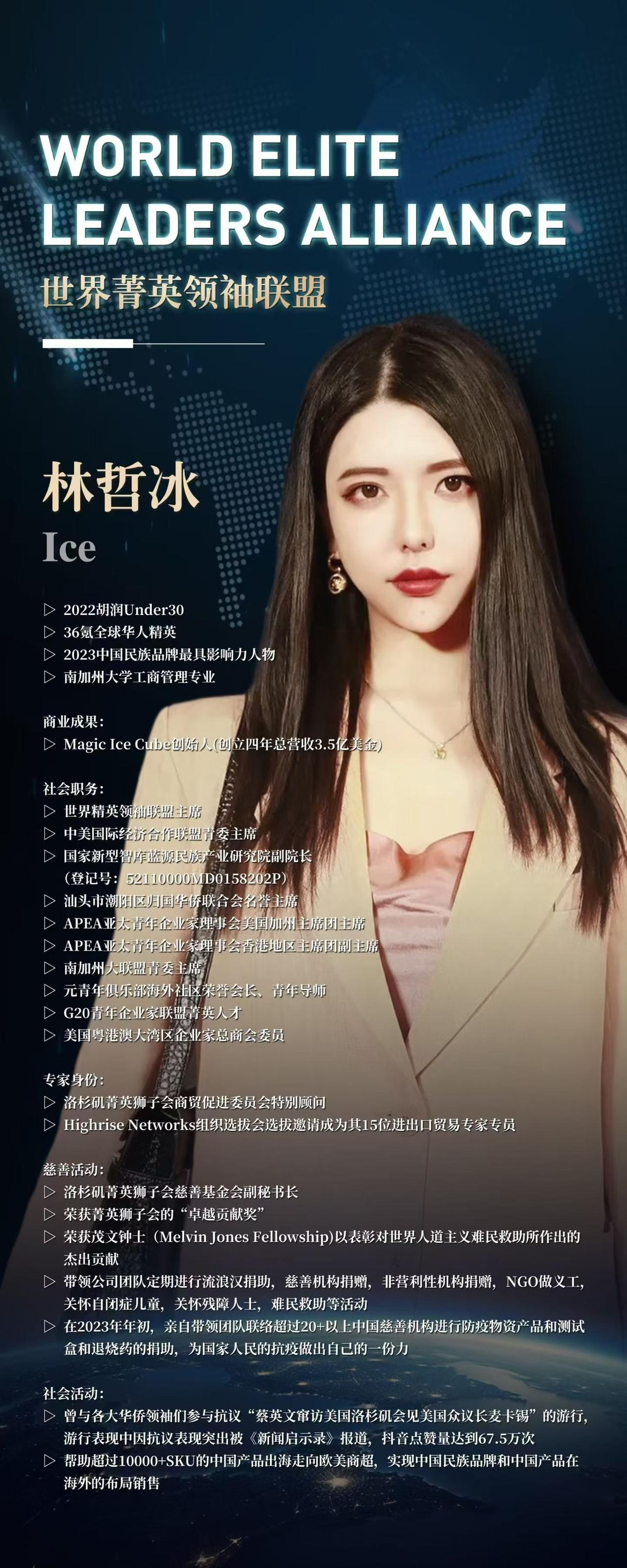 在世界的棋盘上，林哲冰以东方智慧为经纬，以全球视野为星轨。林哲冰女神，不仅是品牌