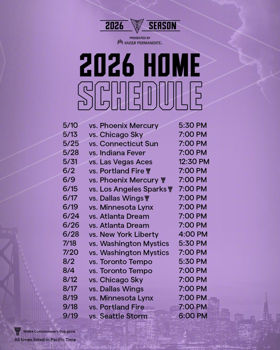 金州瓦尔基里2026赛季赛程正式出炉🔥这个盛夏，和我们一起为瓦尔基里加油吧！ 