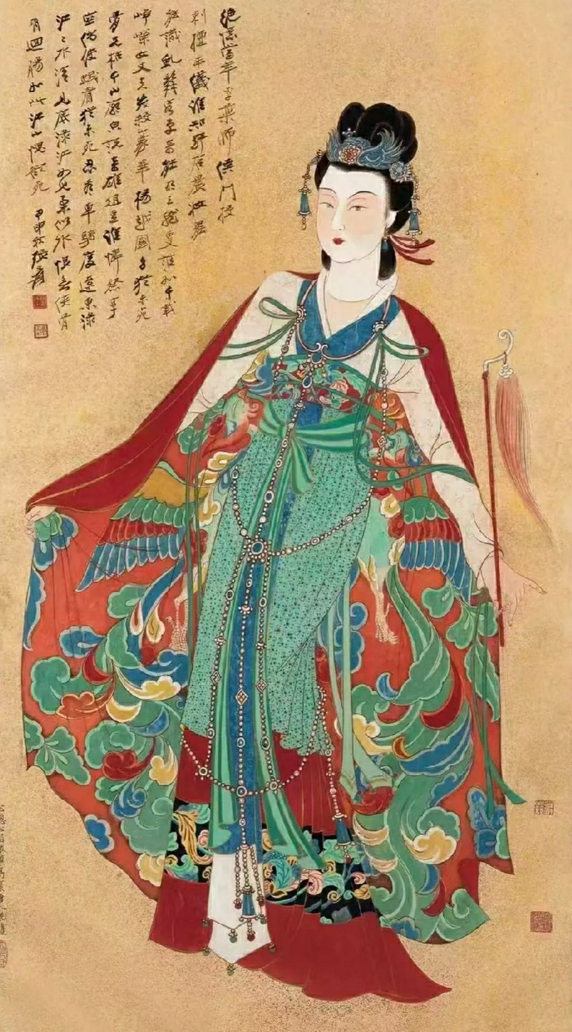 张大千《红拂女》是其仕女画创作中极具代表性的经典之作，这幅作品以隋末唐初红拂女的