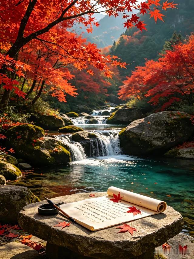 上联：山河有韵留诗卷，
下联：时光无言写春秋。