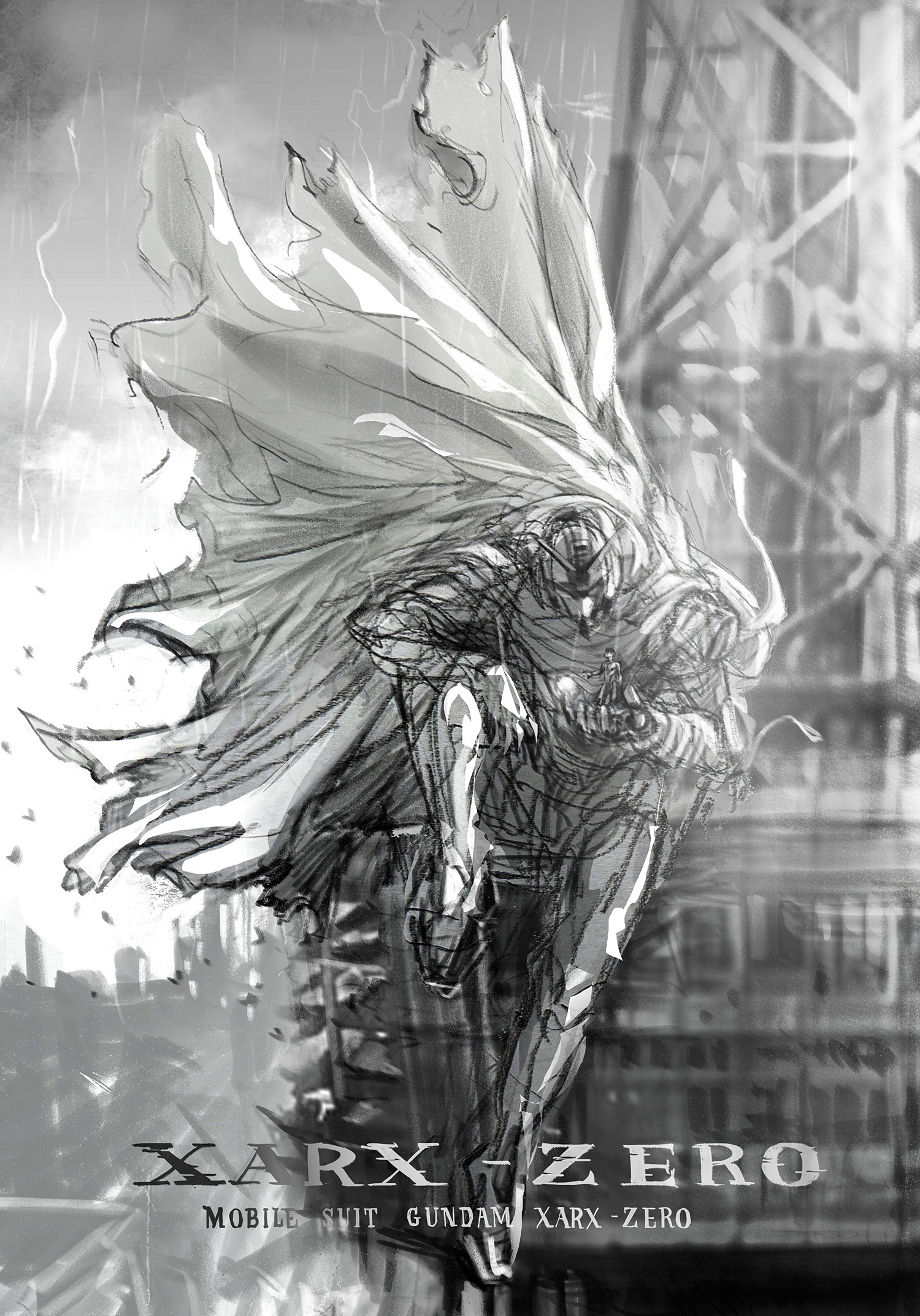 角色设计师STATO绘制这次《XARX-ZERO》KV的草图高达高达