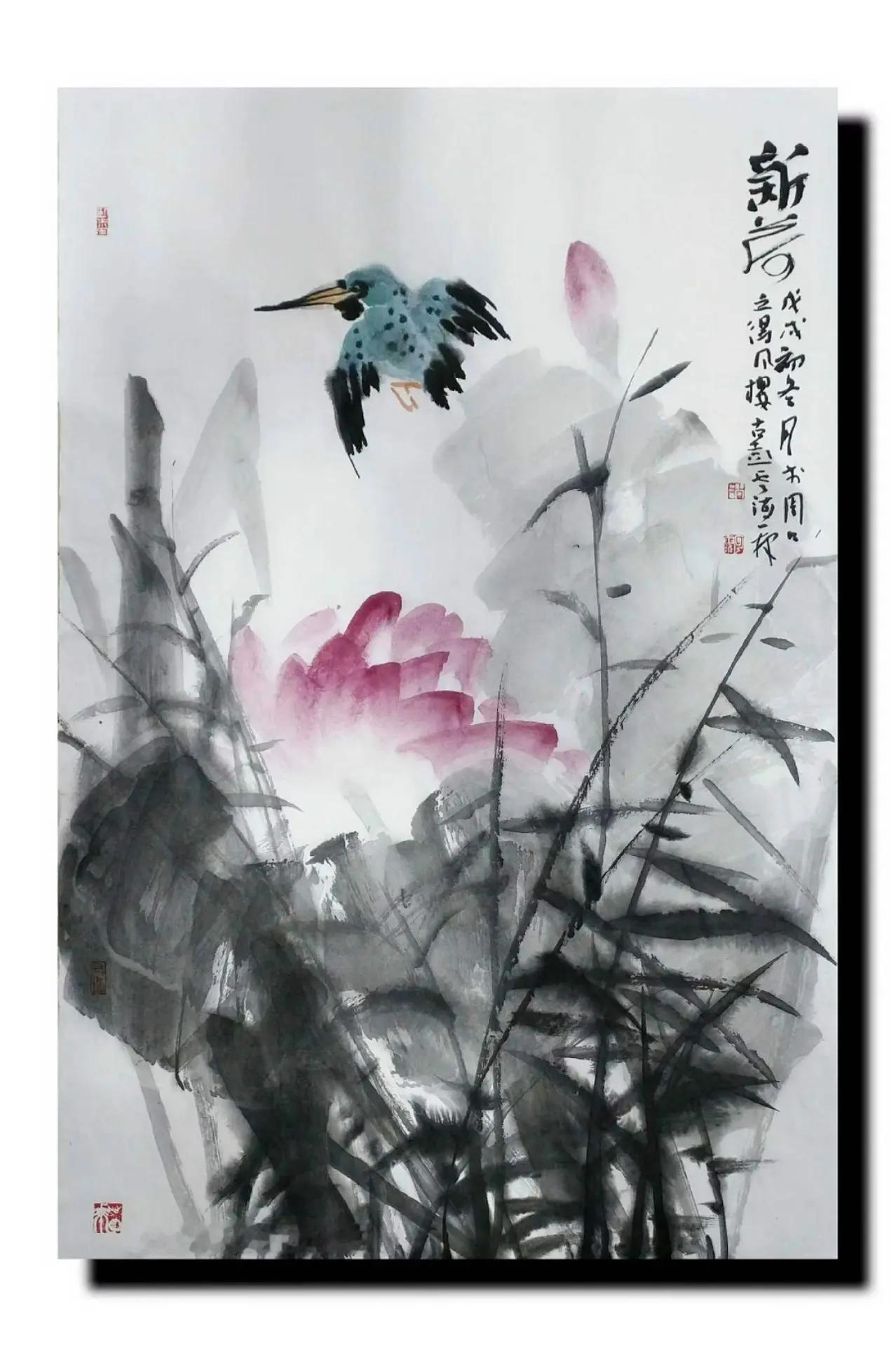 徐州胡云海花鸟画旧作。国画之美 国画艺术 宣纸上的美 国画挑战