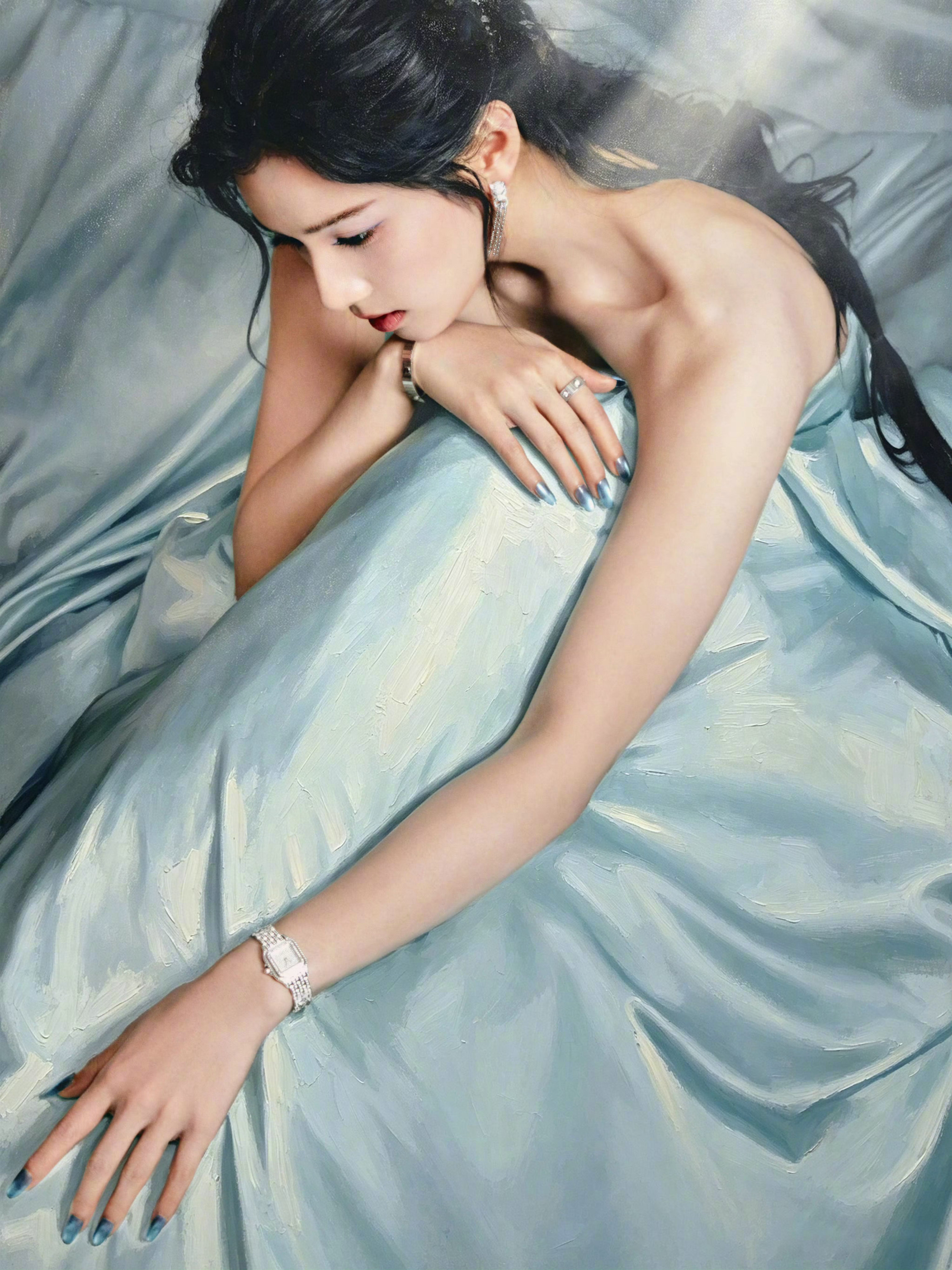 张婧仪今日VOGUE时尚之力盛会 ，造型预告率先释出，她身着Francesco 