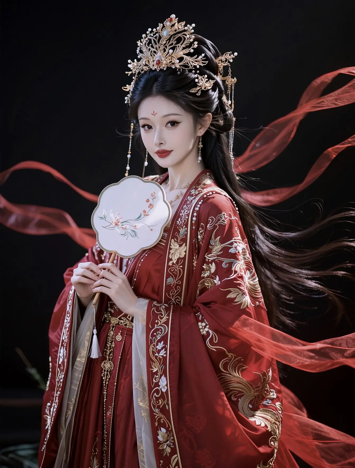 AI古风飘带动态写真 ai创作 古风红妆美学 红衣汉服杀 古风的完成度还得看脸
