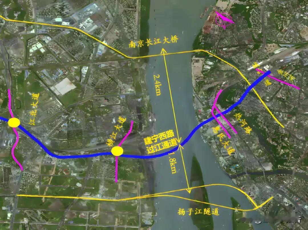 南京在建过江隧道—建宁西路过江隧道又有新进展。过江隧道江北跨线桥上跨江北大道在国