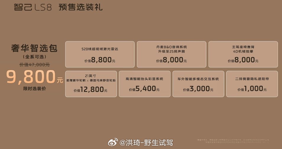 智己LS8预售价25.98万元起，绝了！66Ultra 五座版28.98万元，选