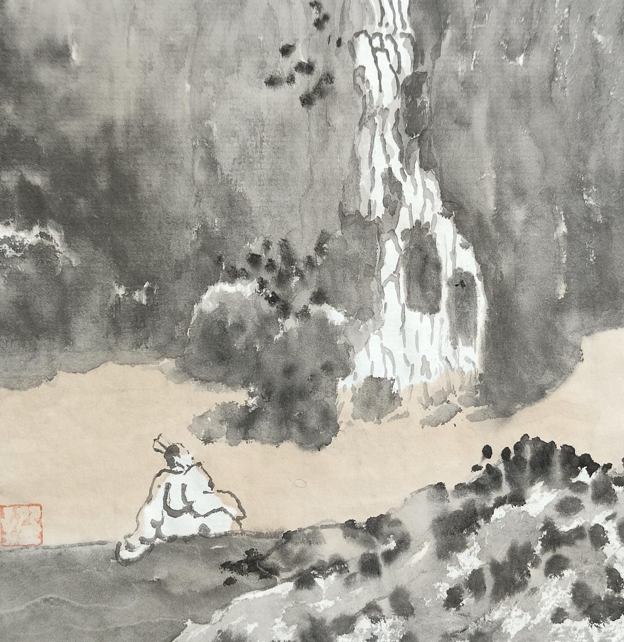 碗子的纸片水墨《卧游》
​过年不出门，只在屏中游。[呲牙]