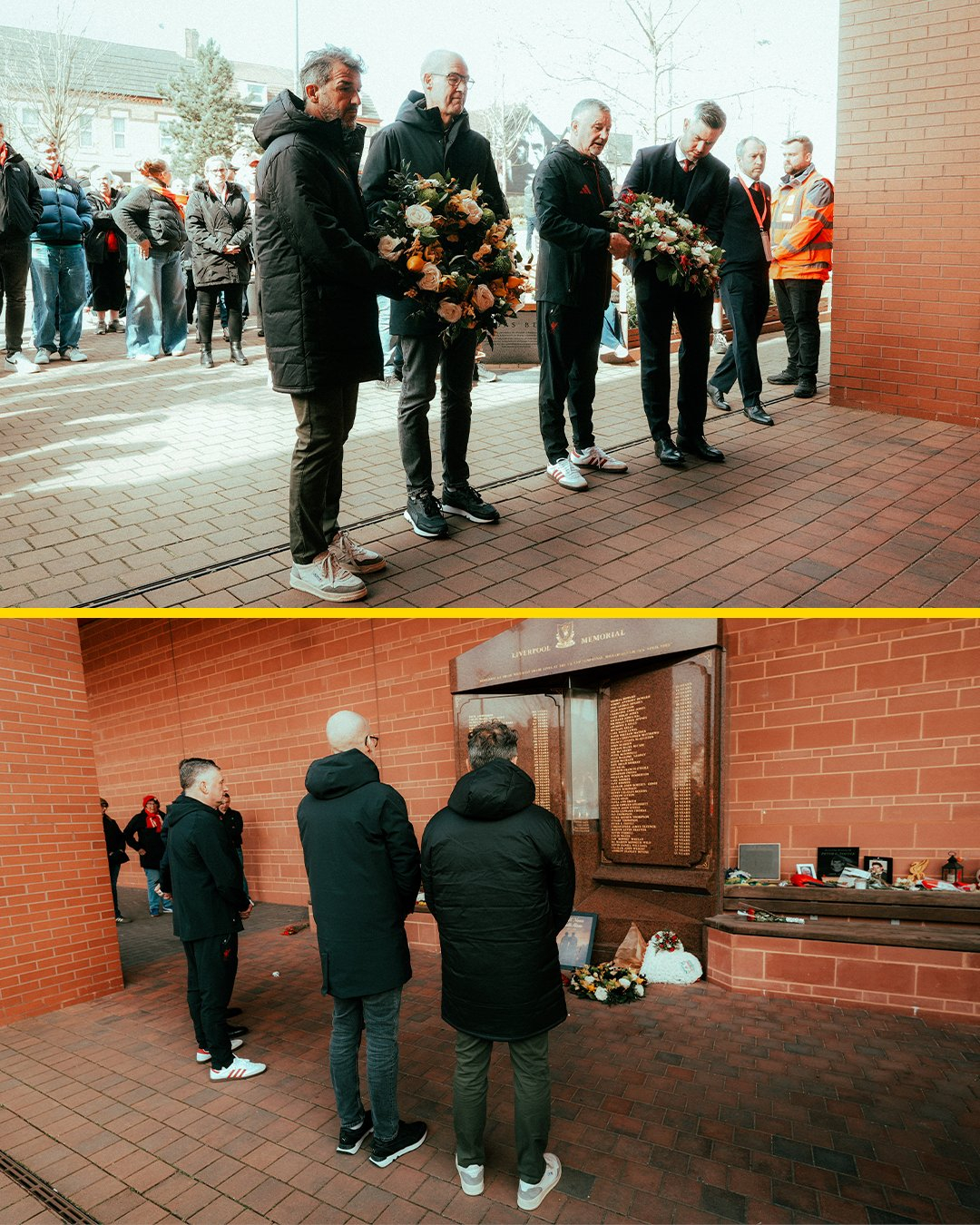 赛前保留环节，CEO卡斯滕·克拉默和海因茨·里德尔代表多特蒙德献花 