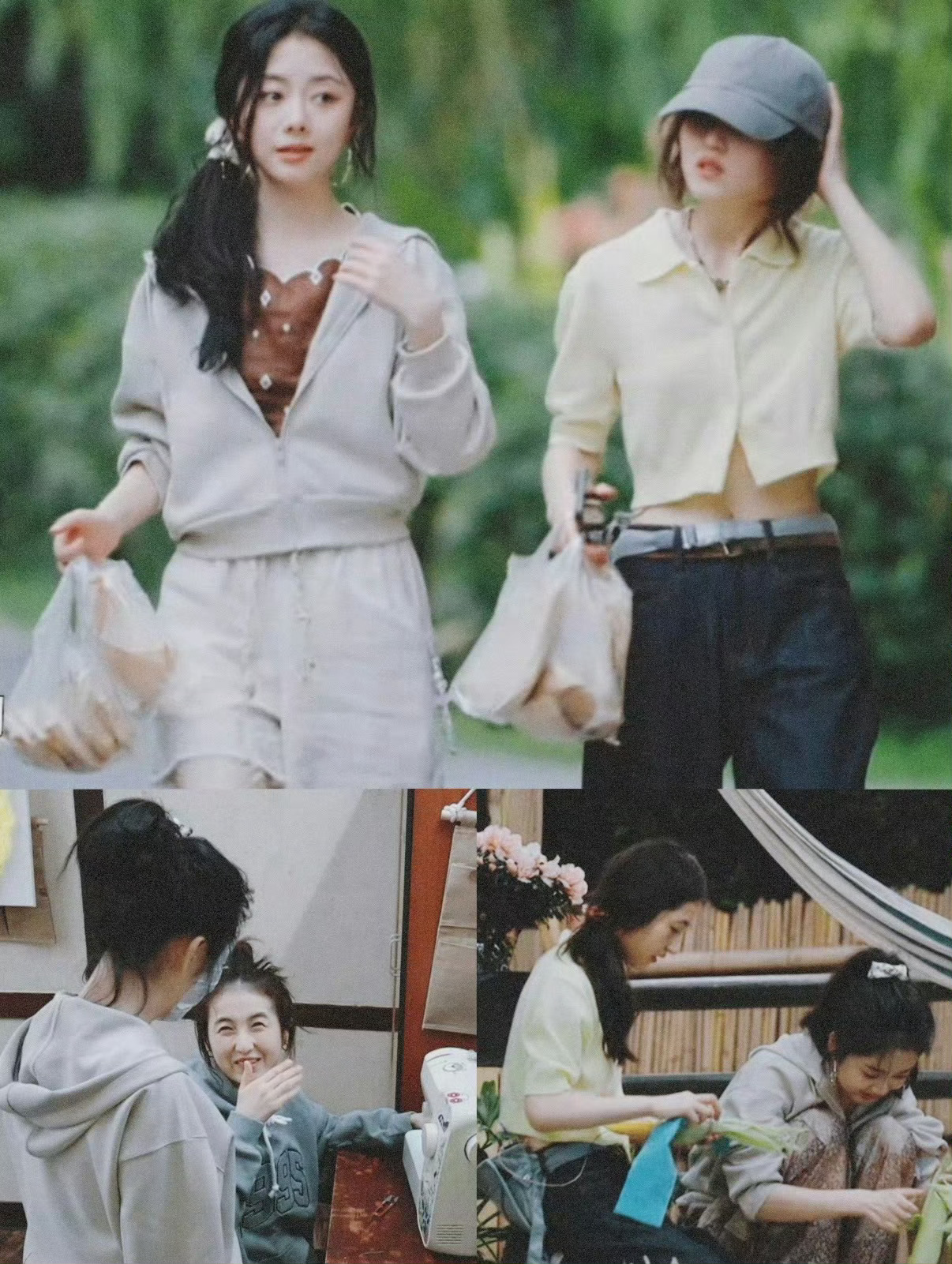 张子枫给谭松韵做了发圈女孩子之间就是好细腻哇，一整个就是羡慕了 