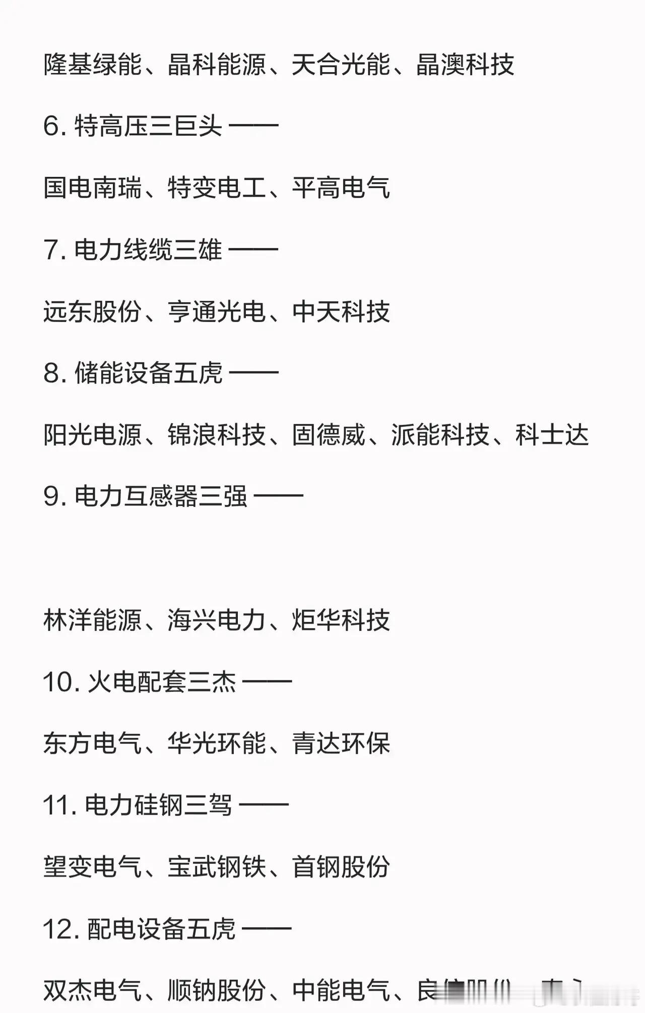 💥下周核心方向，盯紧电力板块就够了！超全细分赛道龙头汇总来啦，建议收藏研究👇