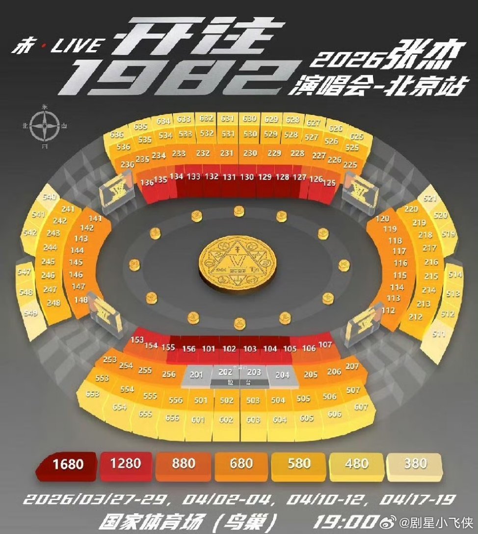 张杰张杰 鸟巢座位图 四面台，不设内场，独一无二张杰鸟巢演唱会斗转星移🐂🍺
