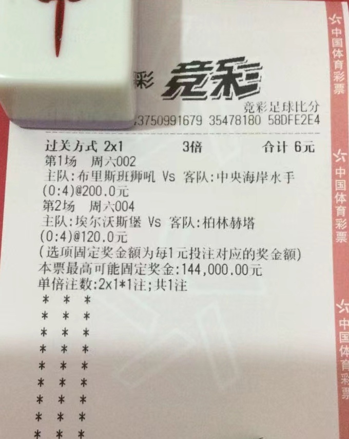 彩票 周末竞彩挑选了两场比赛的主负，第一场过关了！ 