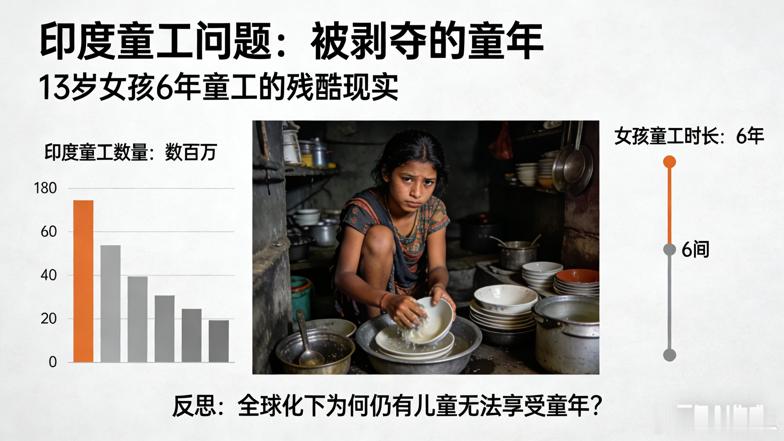 印度13岁女孩在一户家庭当6年童工震惊！印度童工问题持续恶化，一个13岁女孩竟然