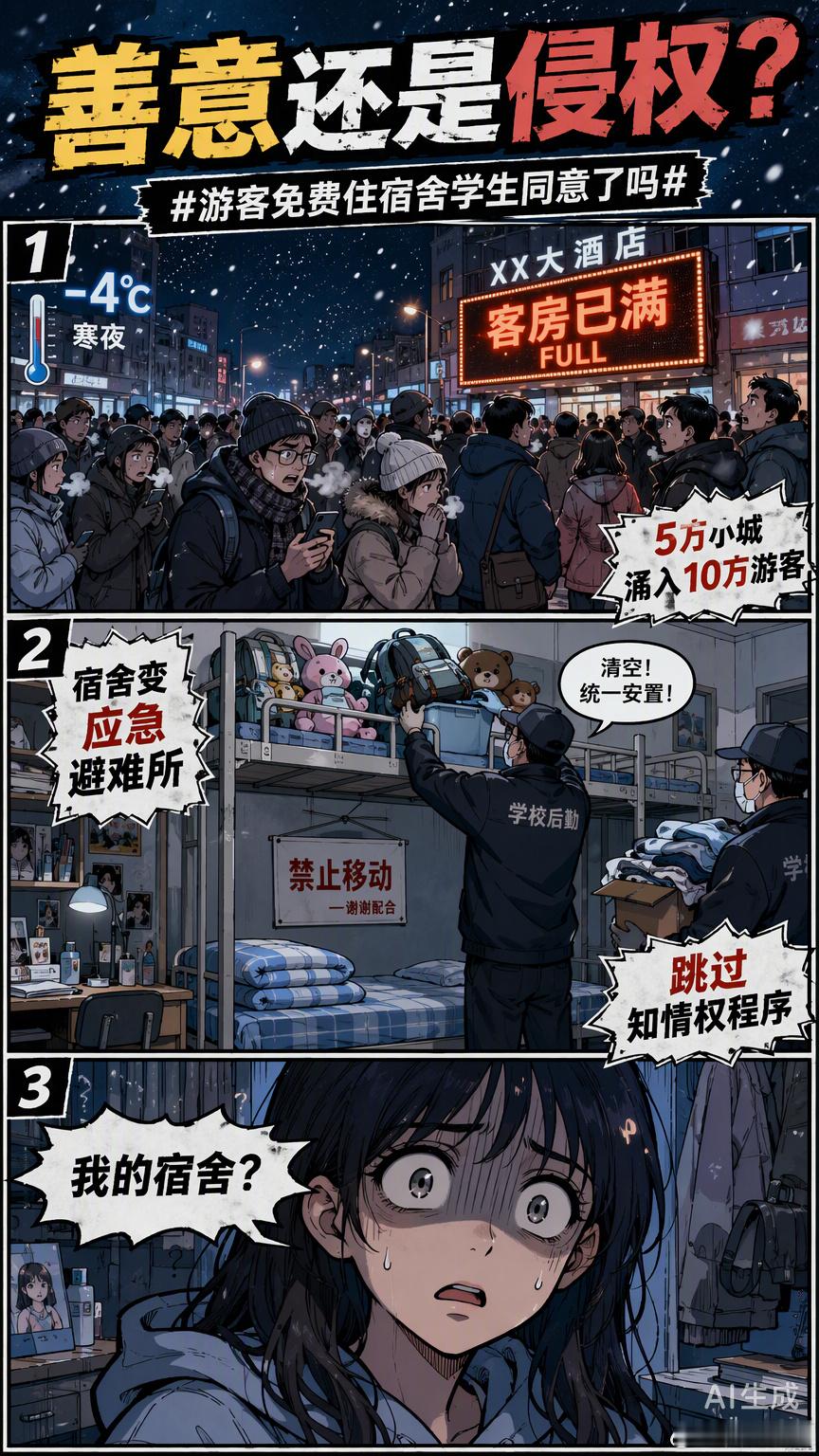 5万人口的小城，一夜涌入10万游客。酒店爆满、气温骤降，这确实是天灾般的压力测试