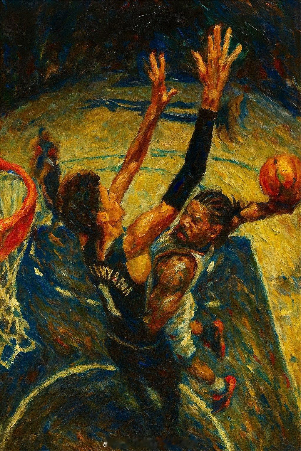 莫兰特油画照💥莫兰特nba总决赛 ​​​