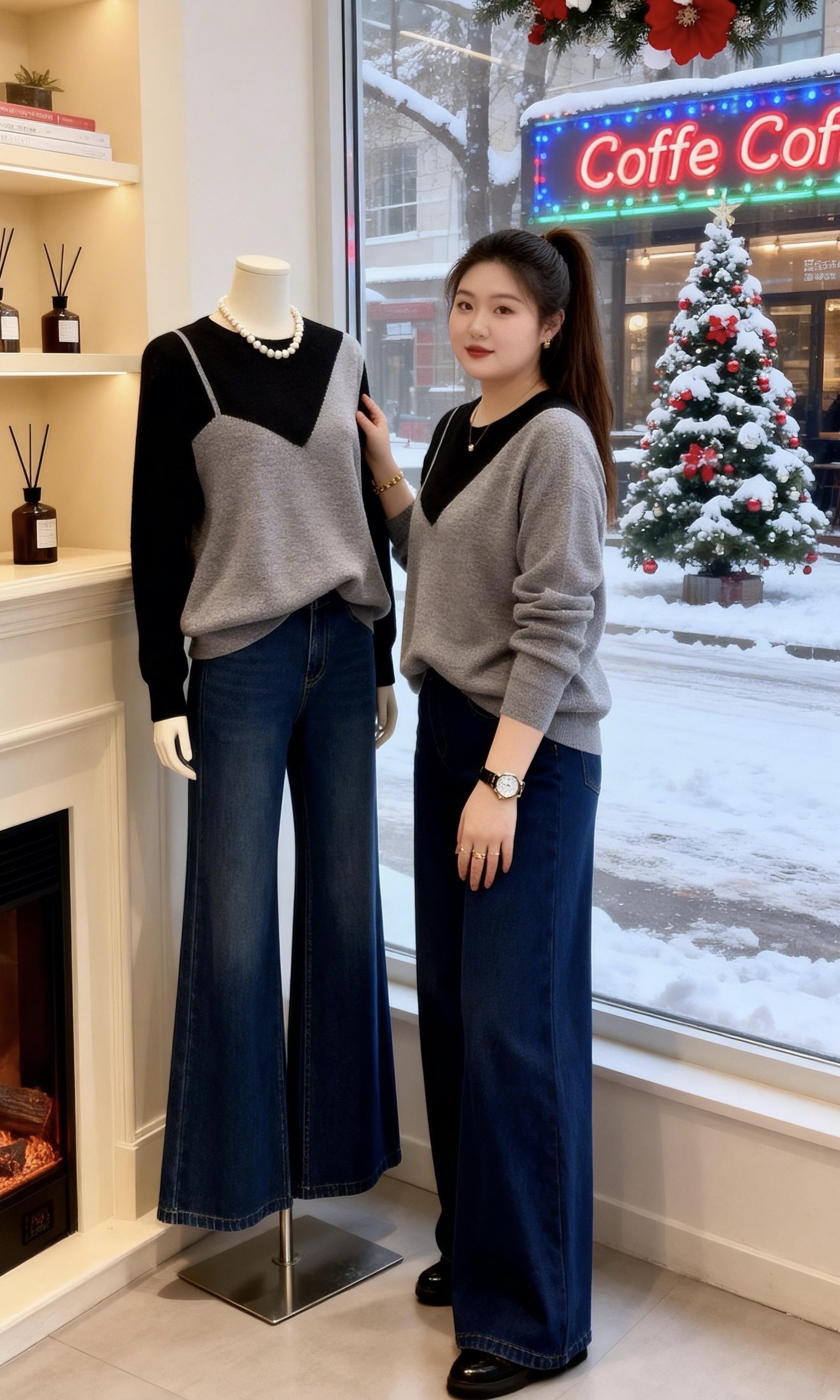 秋冬穿搭 保暖又好看一键入冬穿搭大码女装遮肉显瘦