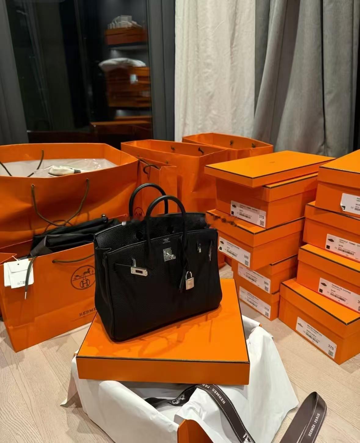 Birkin 25 togo 黑银 