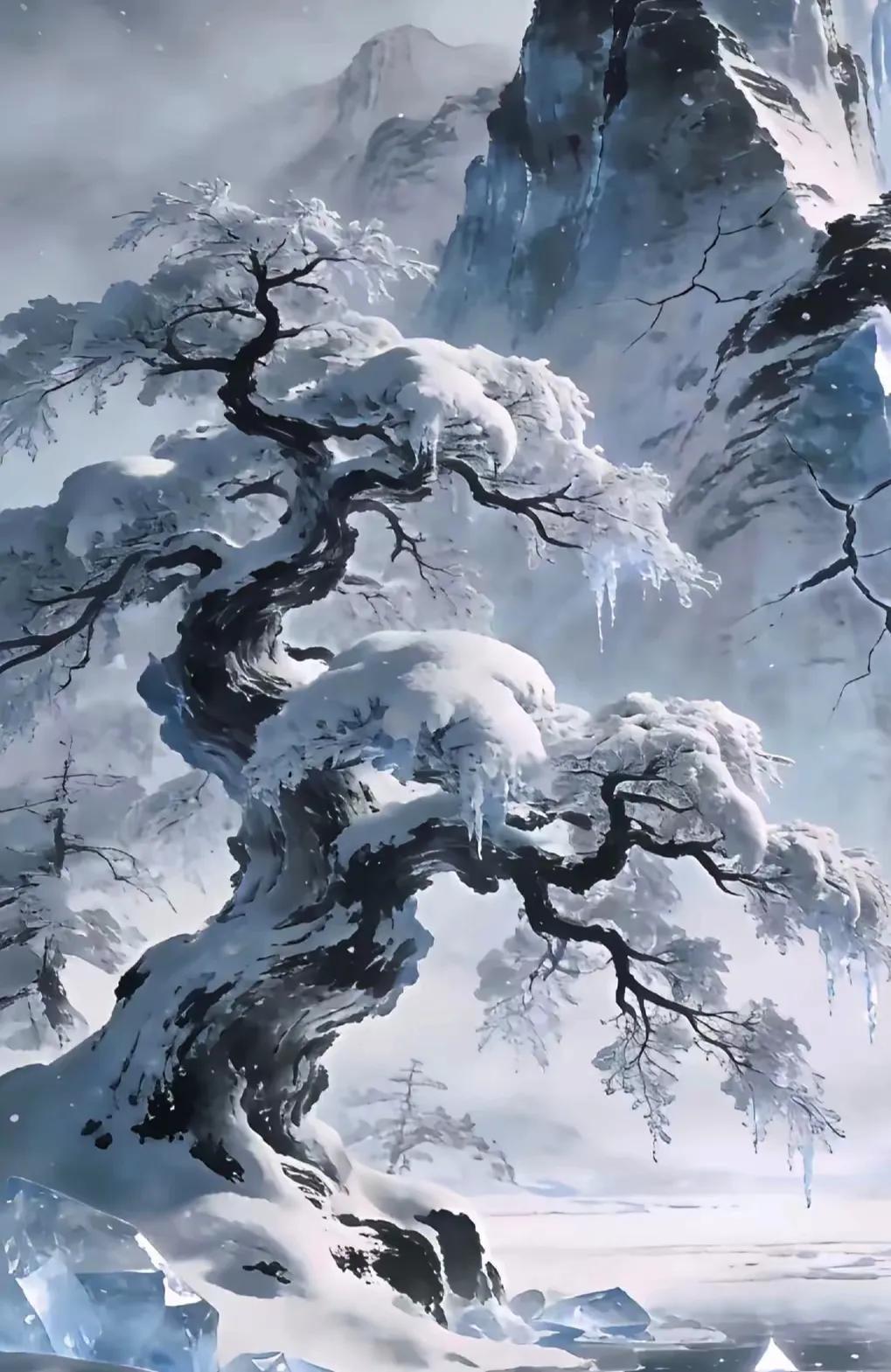 方圆天地，为头条联友对联：
两耳不闻窗外事，
一心专注雪中情。