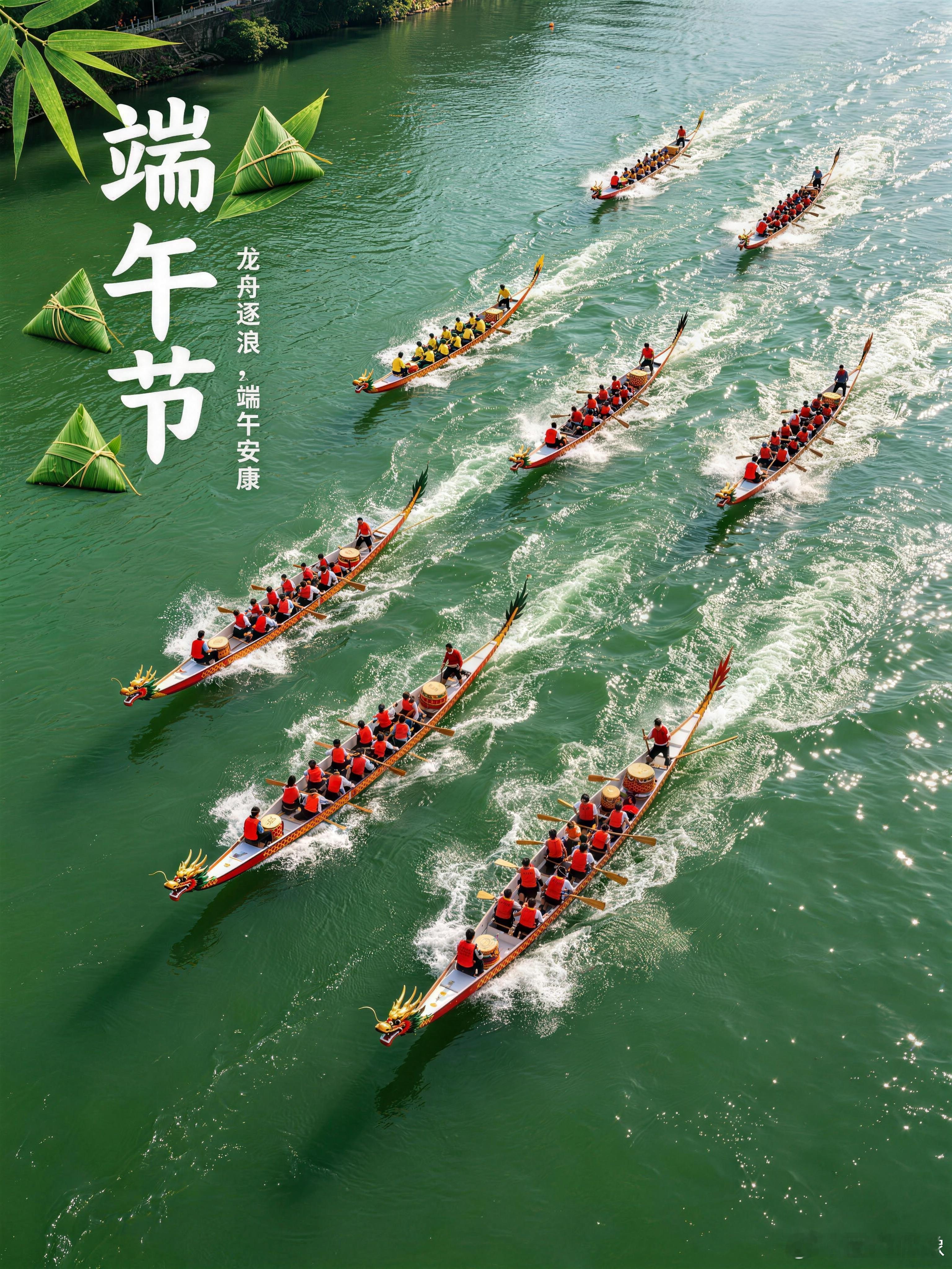 佛山龙舟赛场小猫美美观赛佛山河道龙舟竞速漂移，水上F1燃动端午水乡。软萌小猫人偶