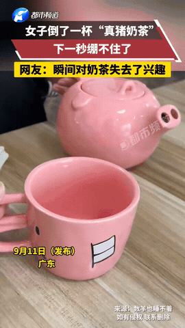 笑不活了！广东，女子买了个杯子煮奶茶，可当她把奶茶往另一个杯子倒之后，却忽然不想
