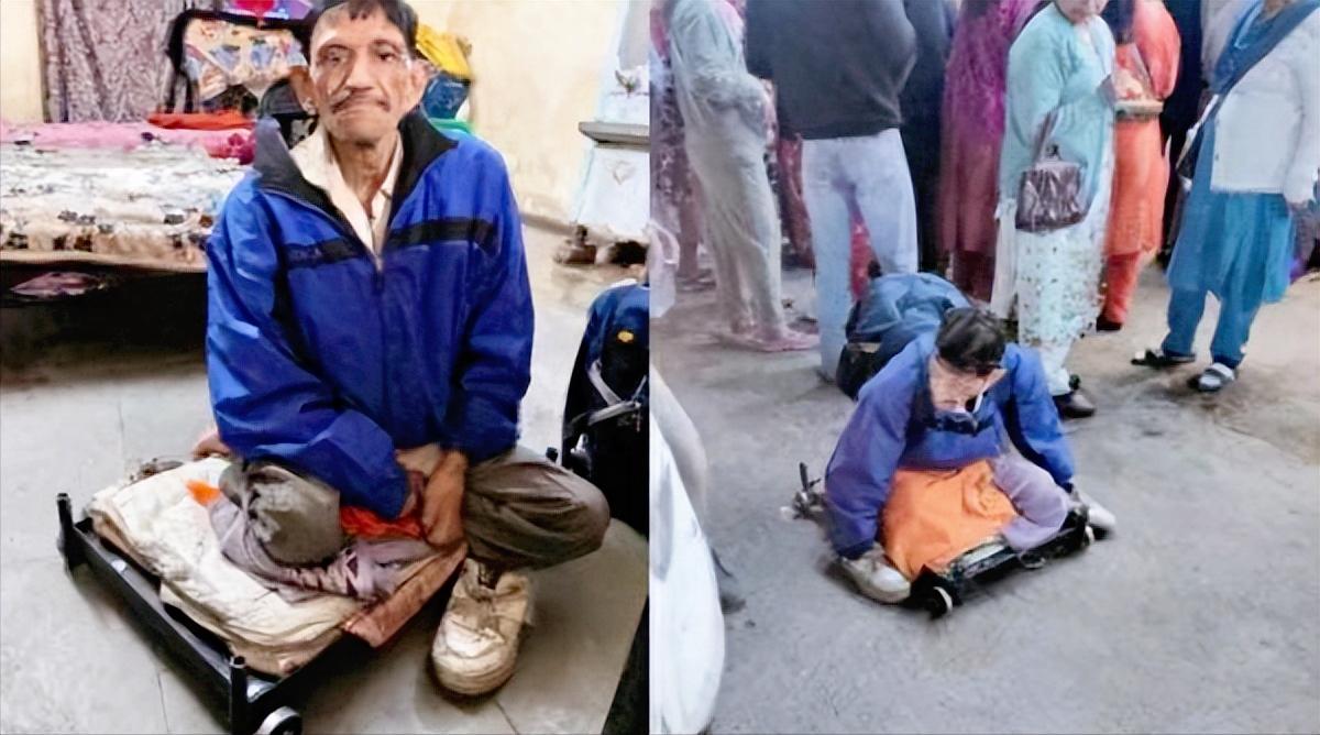 谁能料到！印度印多尔市珠宝市场里，那个坐在铁板车上、腿残手废默默讨饭的乞丐，竟是