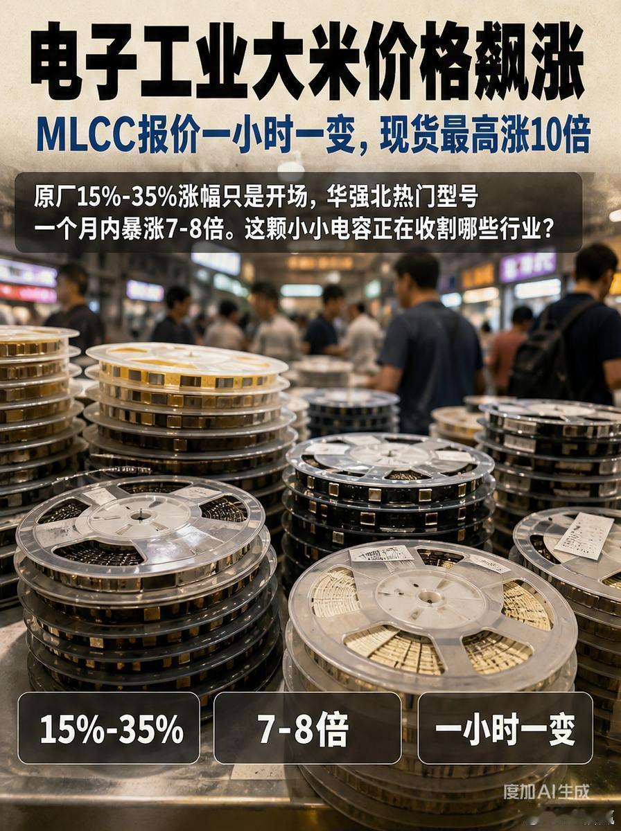 MLCC价格正在以让所有下游企业心惊肉跳的速度狂飙。一颗被称为“电子工业大米”的