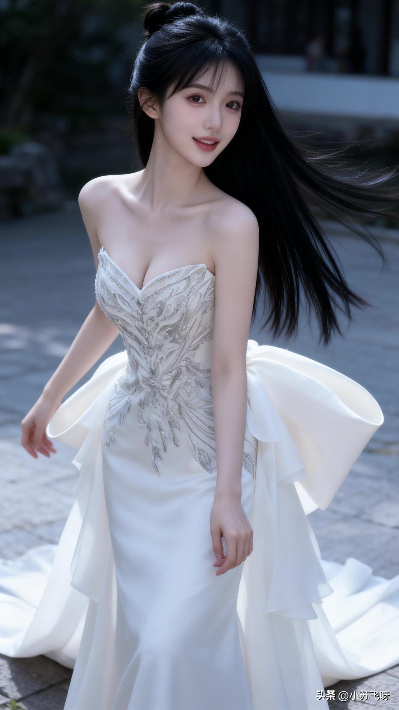 的婚纱 第三部：“云想衣裳花想容，春风拂槛露华浓”。每当看见这如云朵般轻柔飘逸的