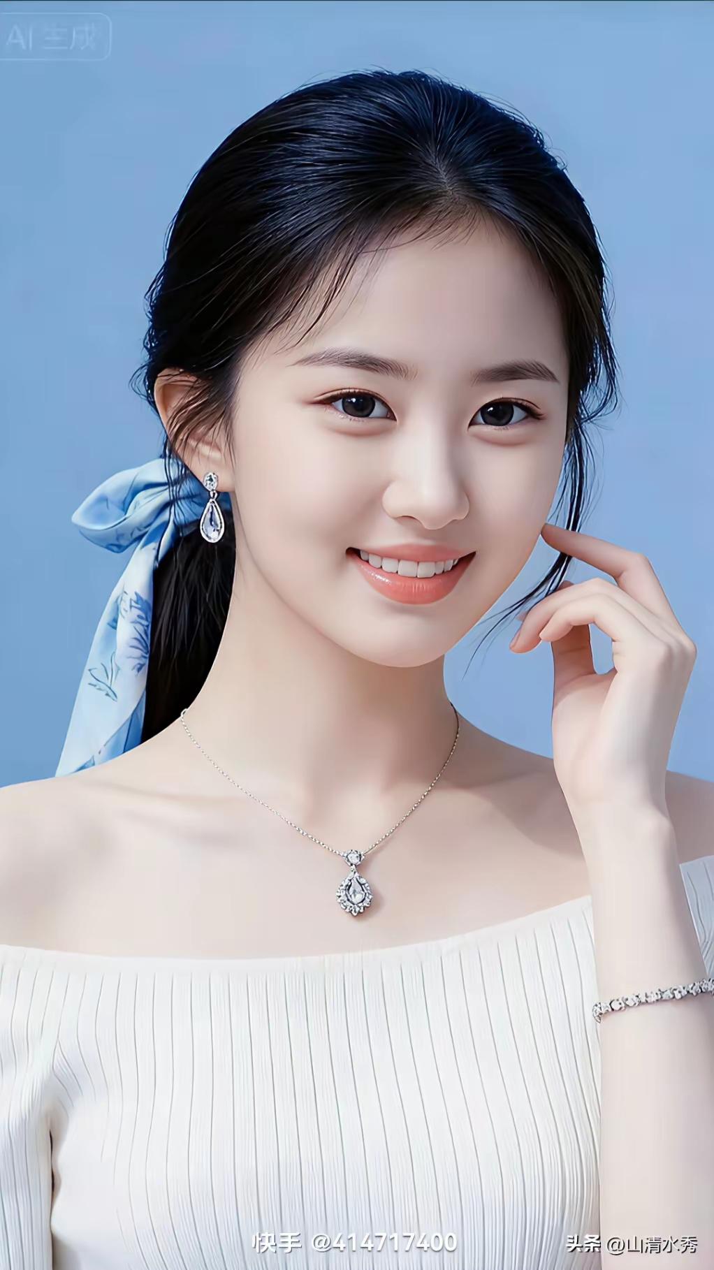 这个女生好漂亮，发型也很美！
