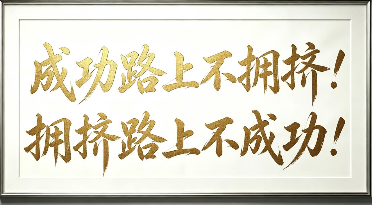 成功路上不拥挤，
拥挤路上不成功！